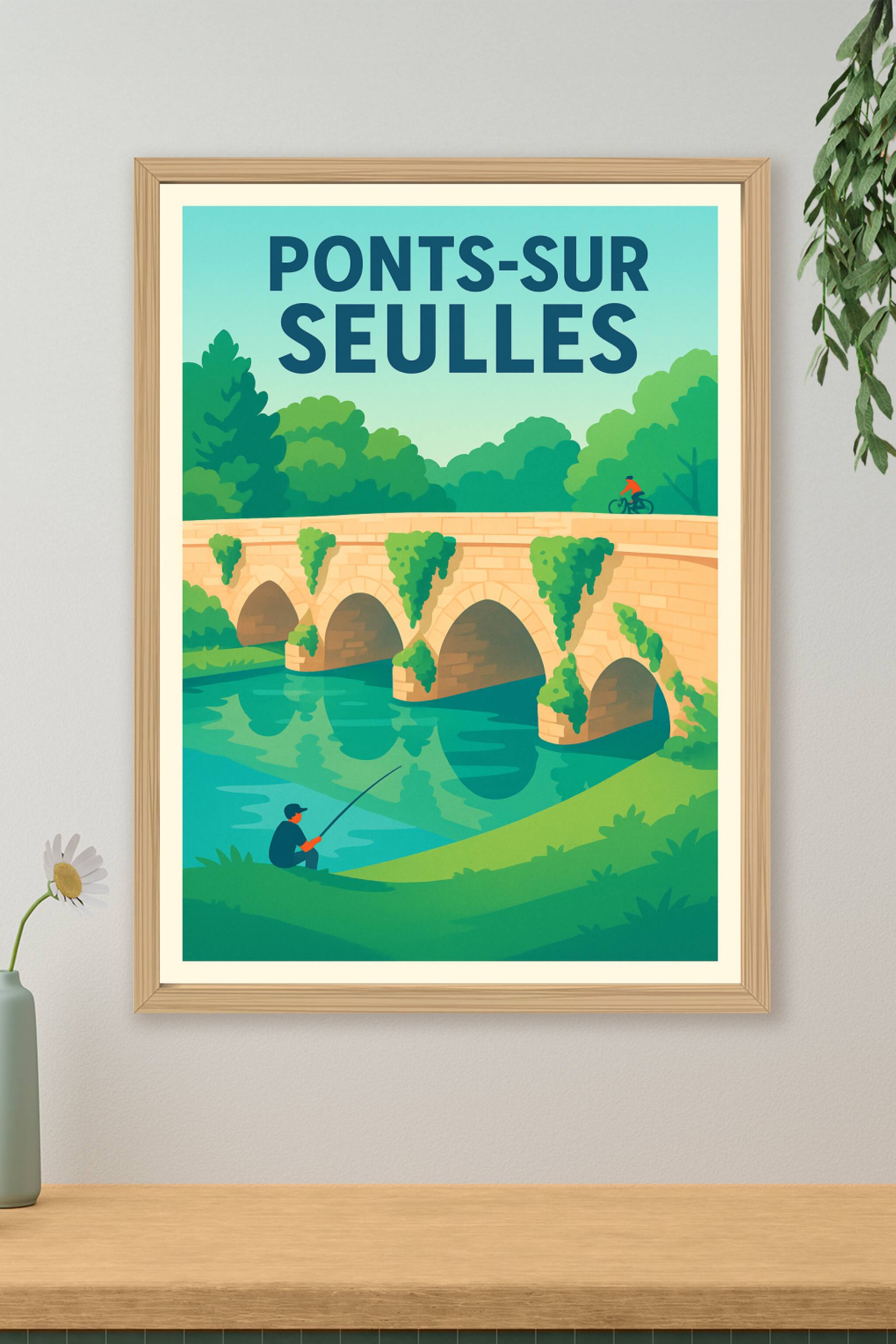 Affiche de Ponts-sur-Seulles - Harmonie bucolique au fil de l'eau