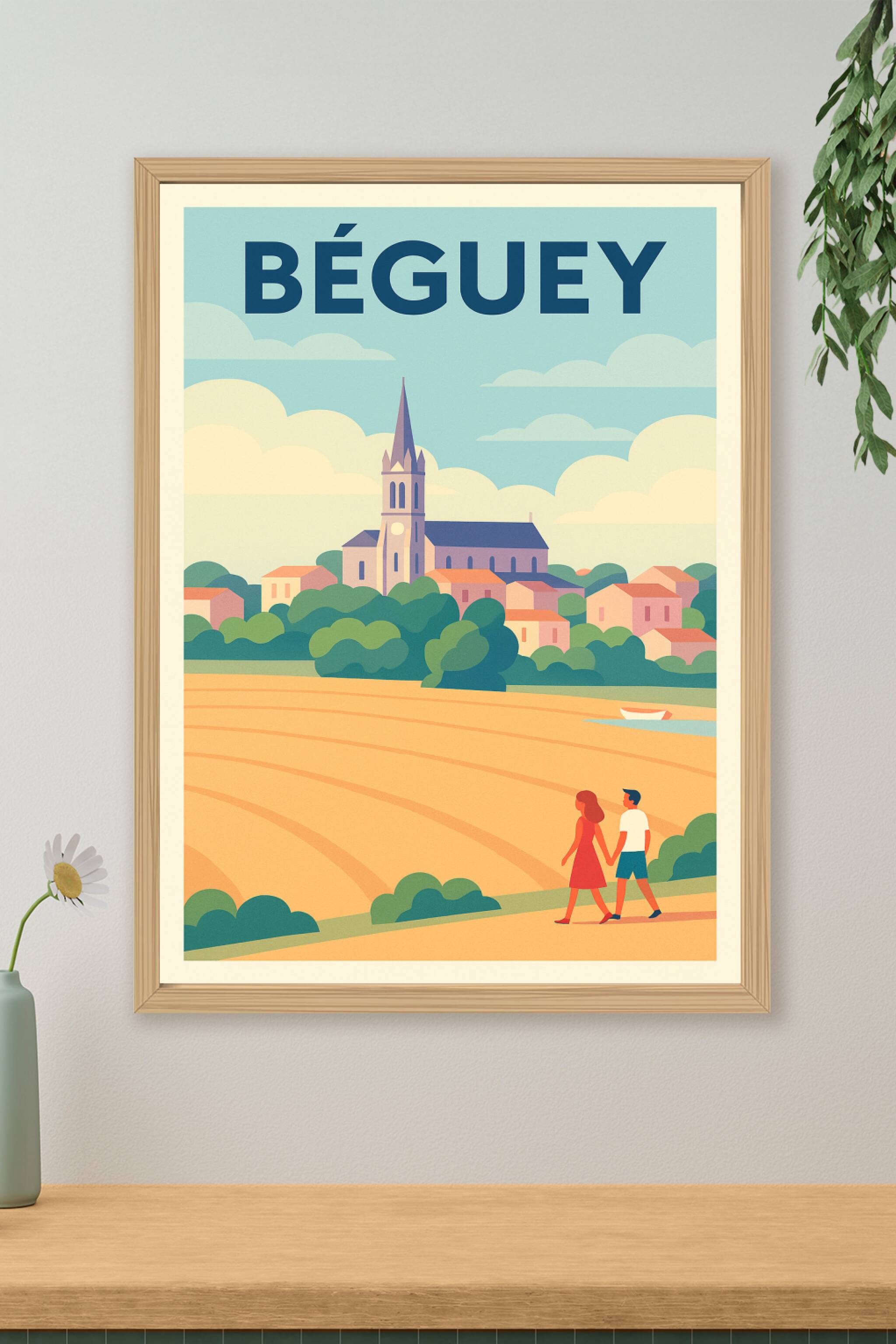 Affiche de Béguey - L'évasion paisible en bord de campagne