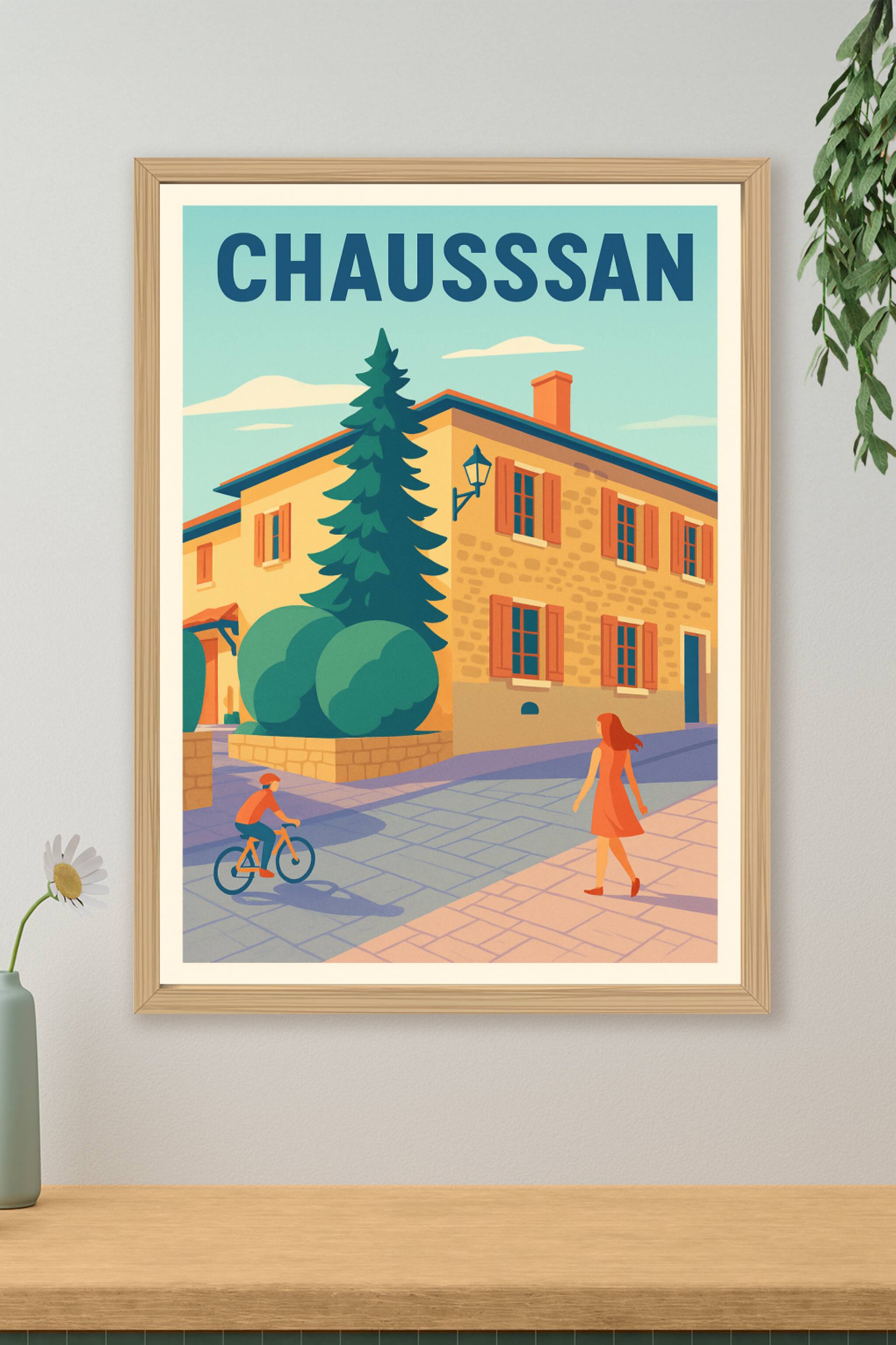 Affiche de Chaussan - L'élégance paisible d'un village en lumière