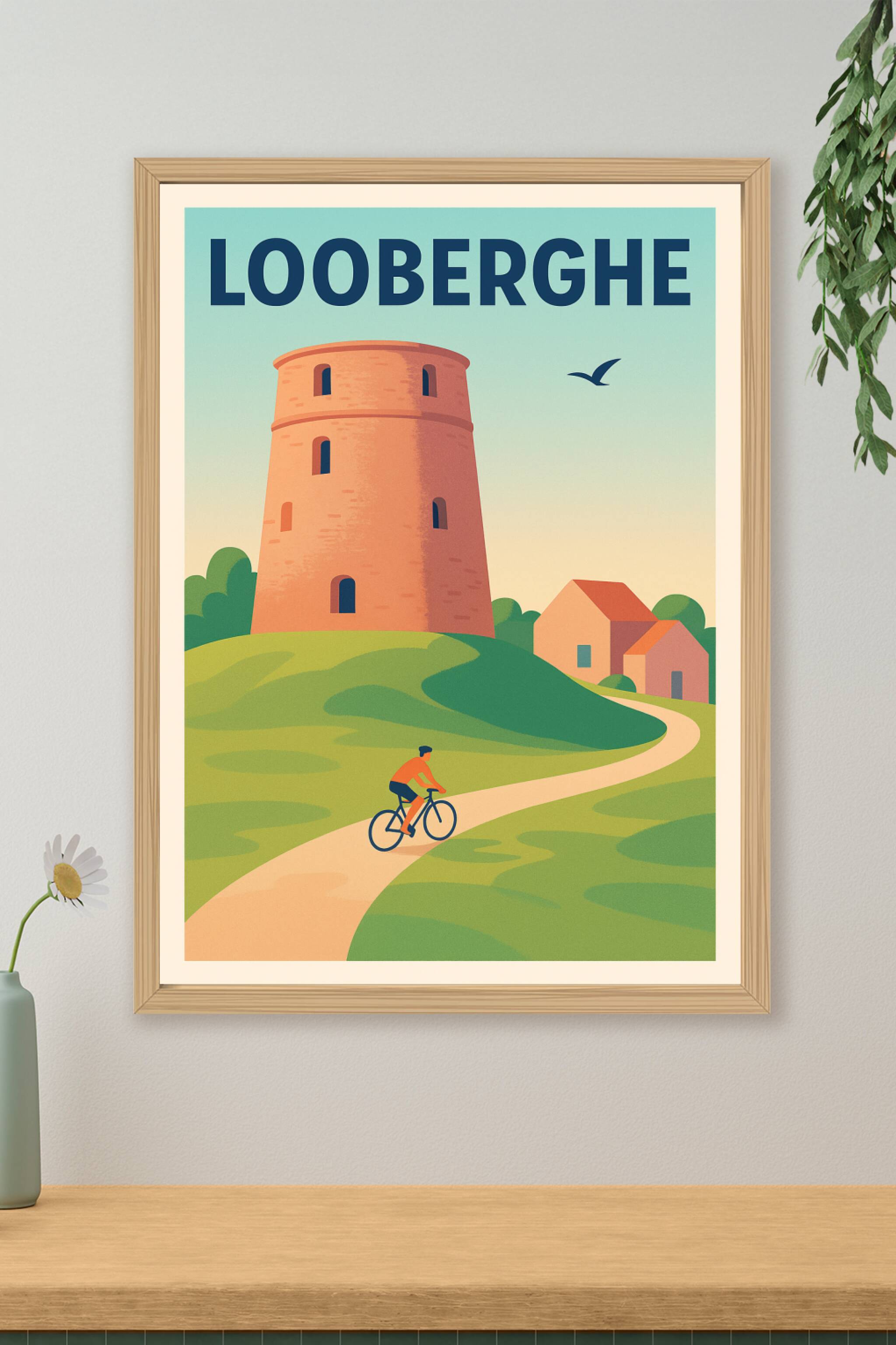 Affiche de Looberghe - Escapade nature et patrimoine à vélo