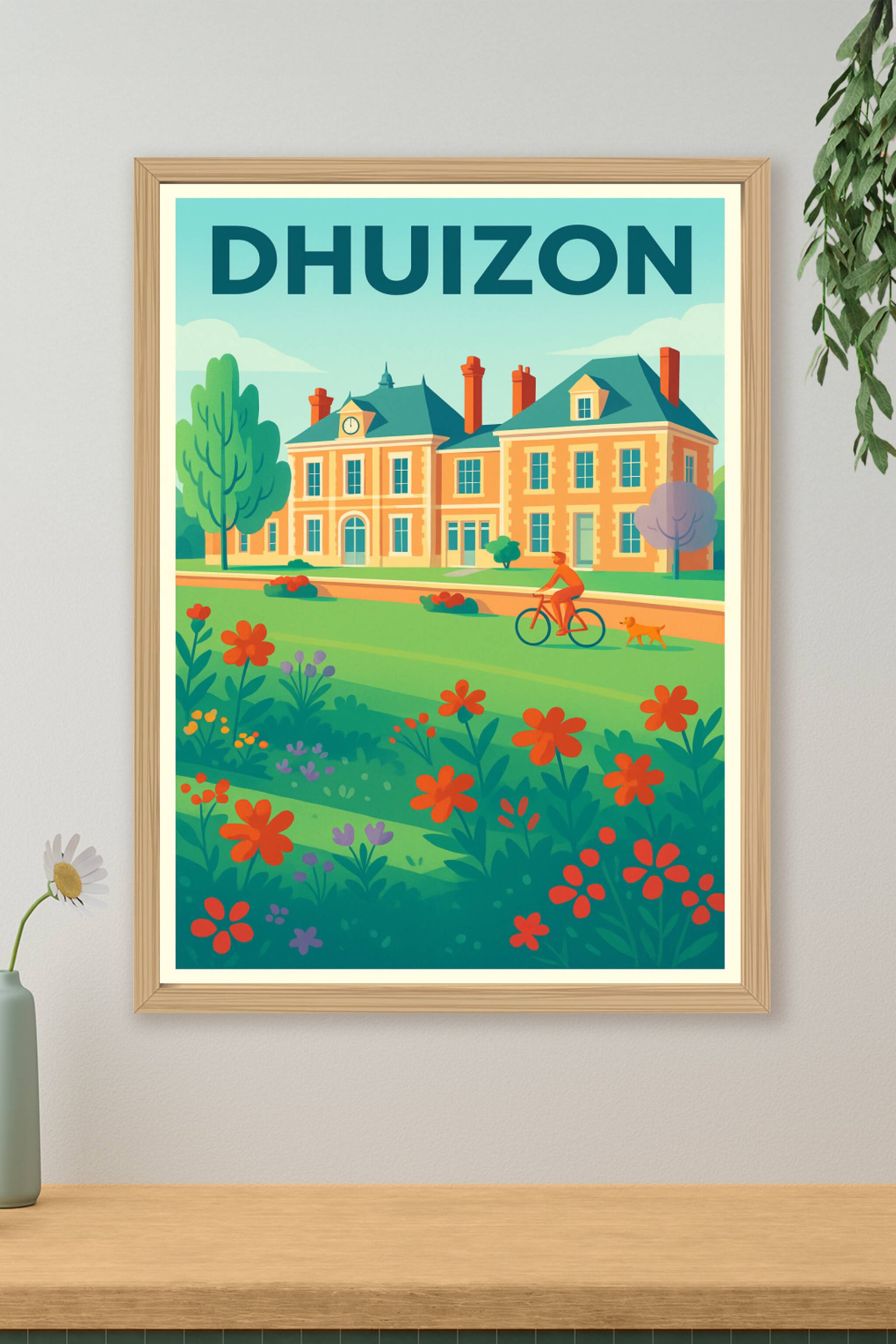 Affiche de Dhuizon - L'élégance paisible d'un village à vélo