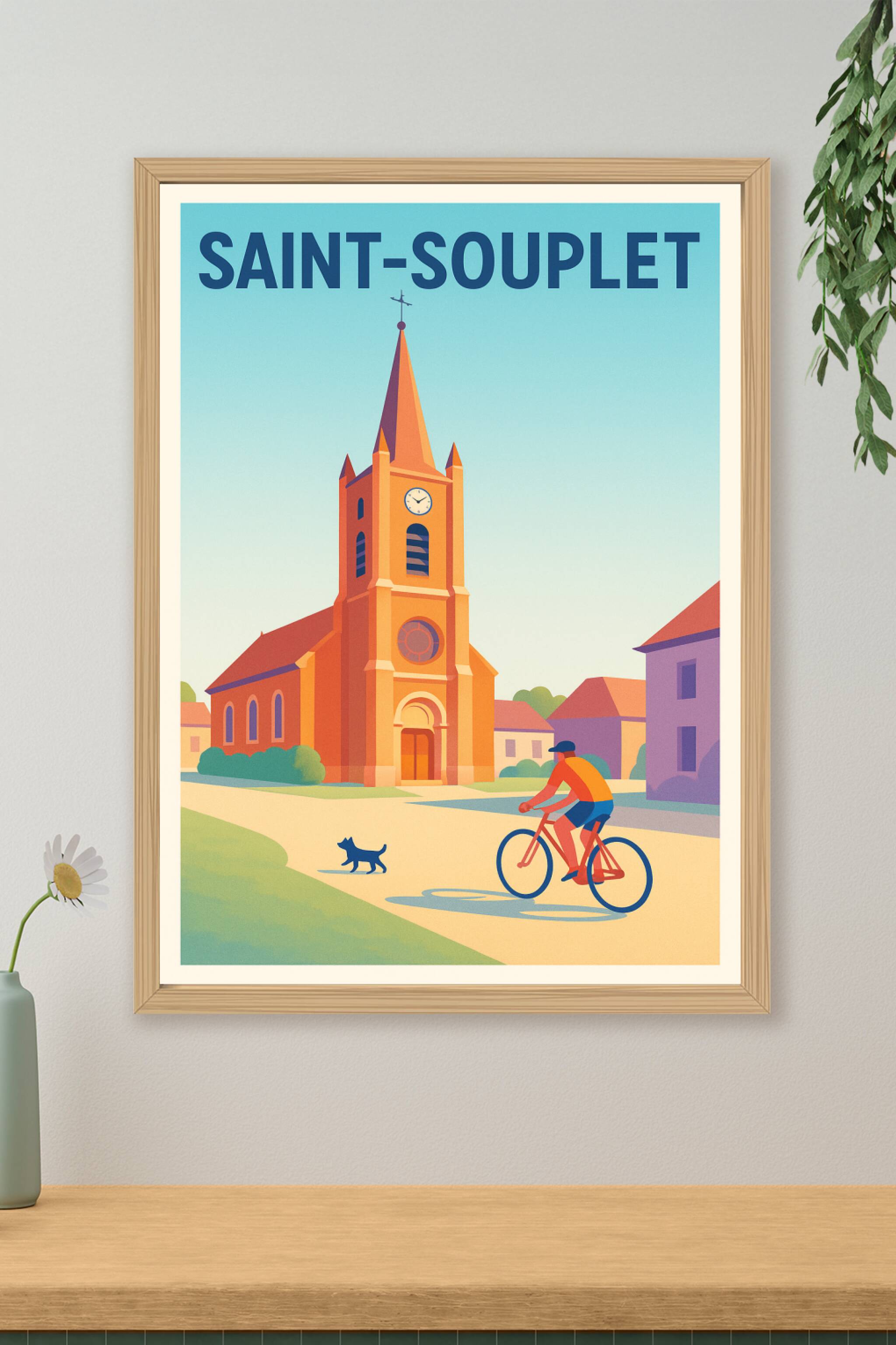 Affiche de Saint-Souplet - Un charmant village à vélo