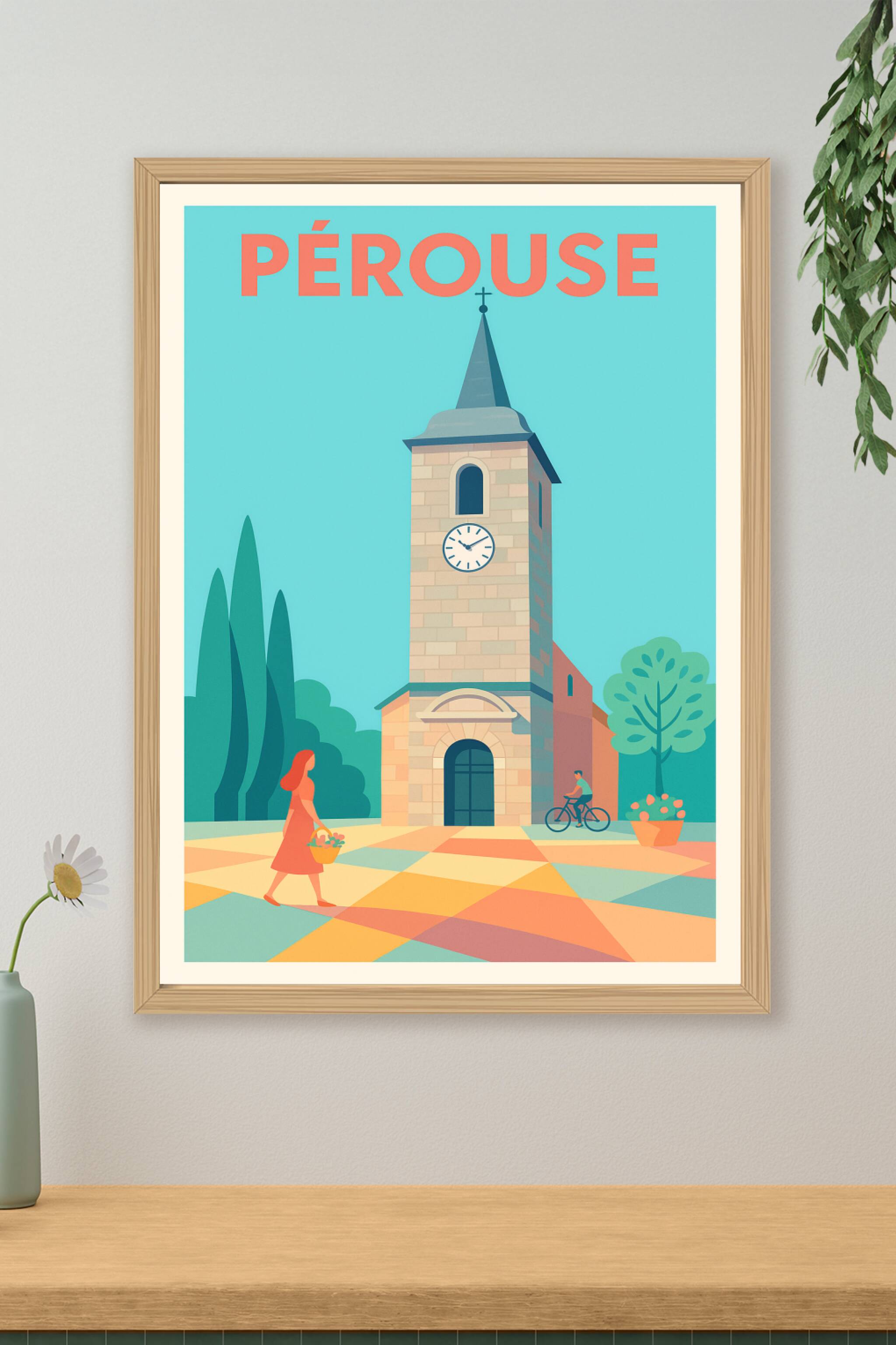 Affiche de Pérouse - L'élégance intemporelle au cœur de l'Ombrie