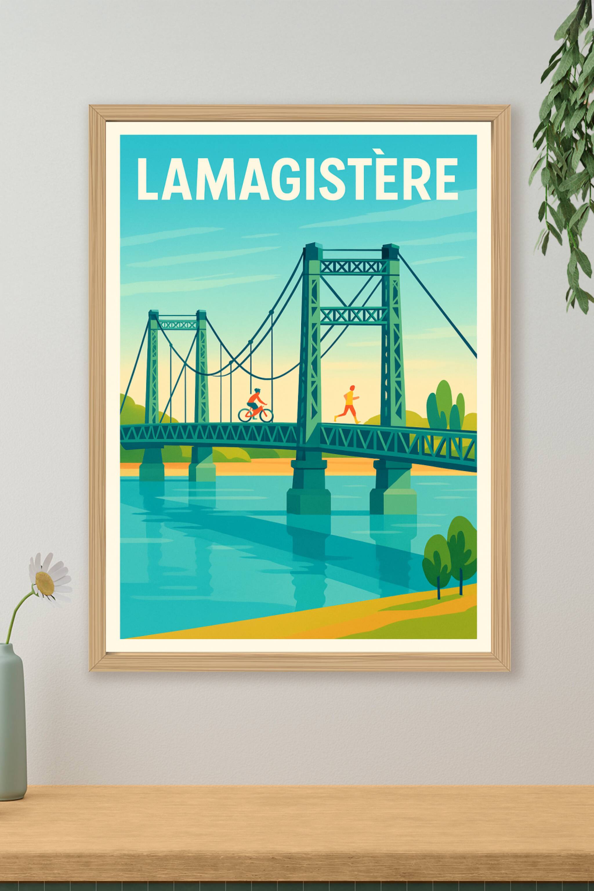 Affiche de Lamagistère - Évasion sur le pont emblématique