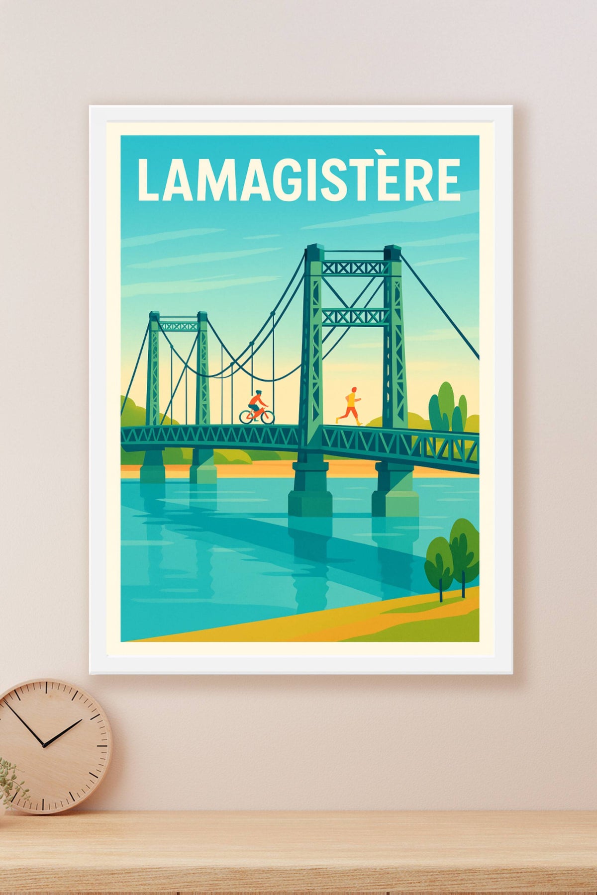 Affiche de Lamagistère - Évasion sur le pont emblématique