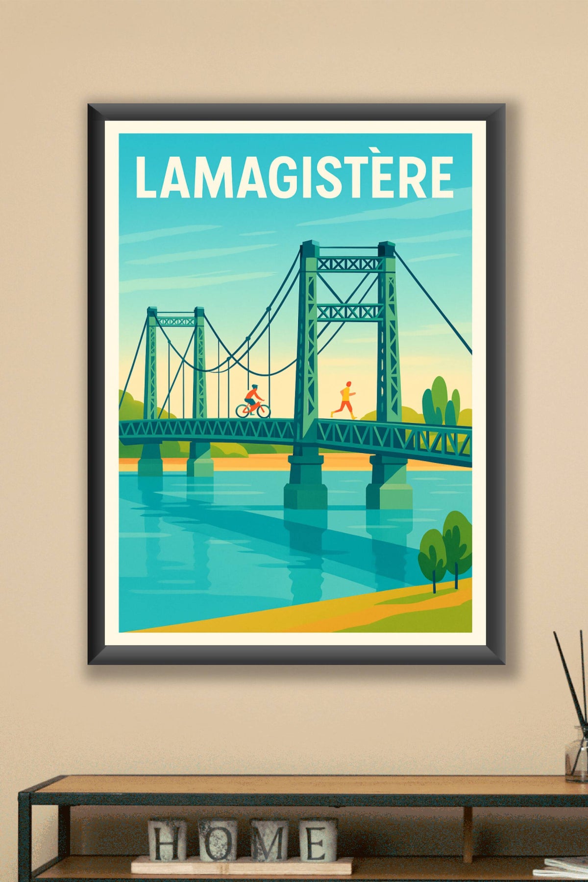 Affiche de Lamagistère - Évasion sur le pont emblématique