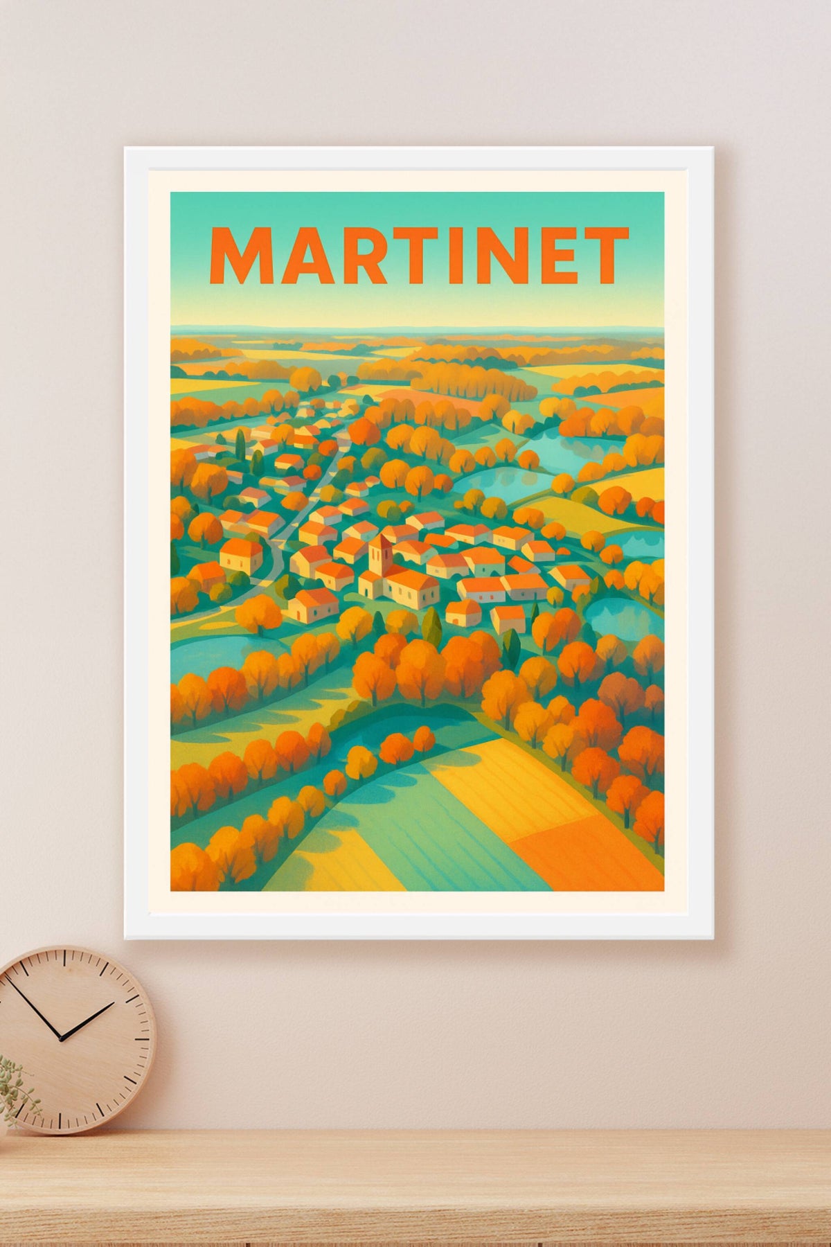 Affiche de Martinet - L'éclat chaleureux d'un village d'automne