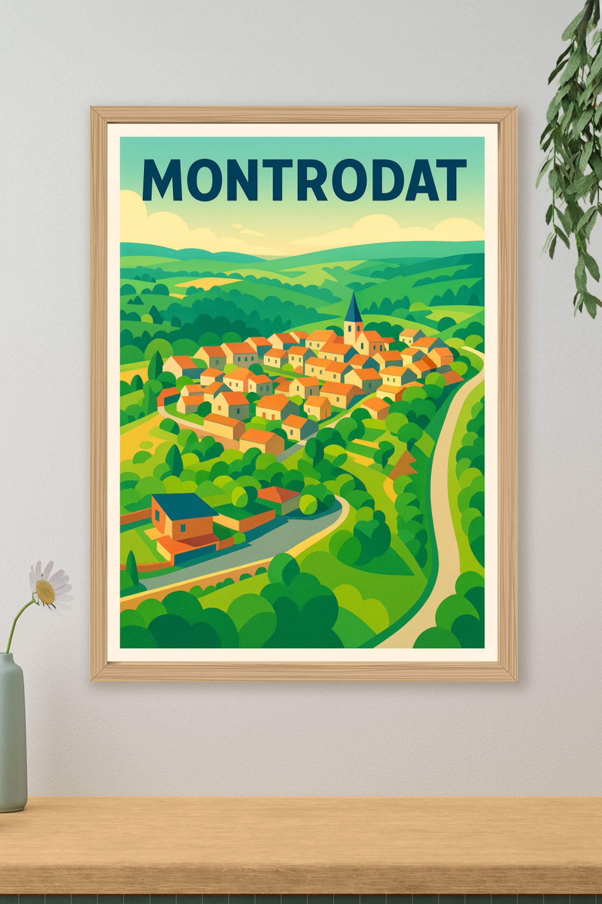 Affiche de Montrodat - Village pittoresque au cœur de la nature