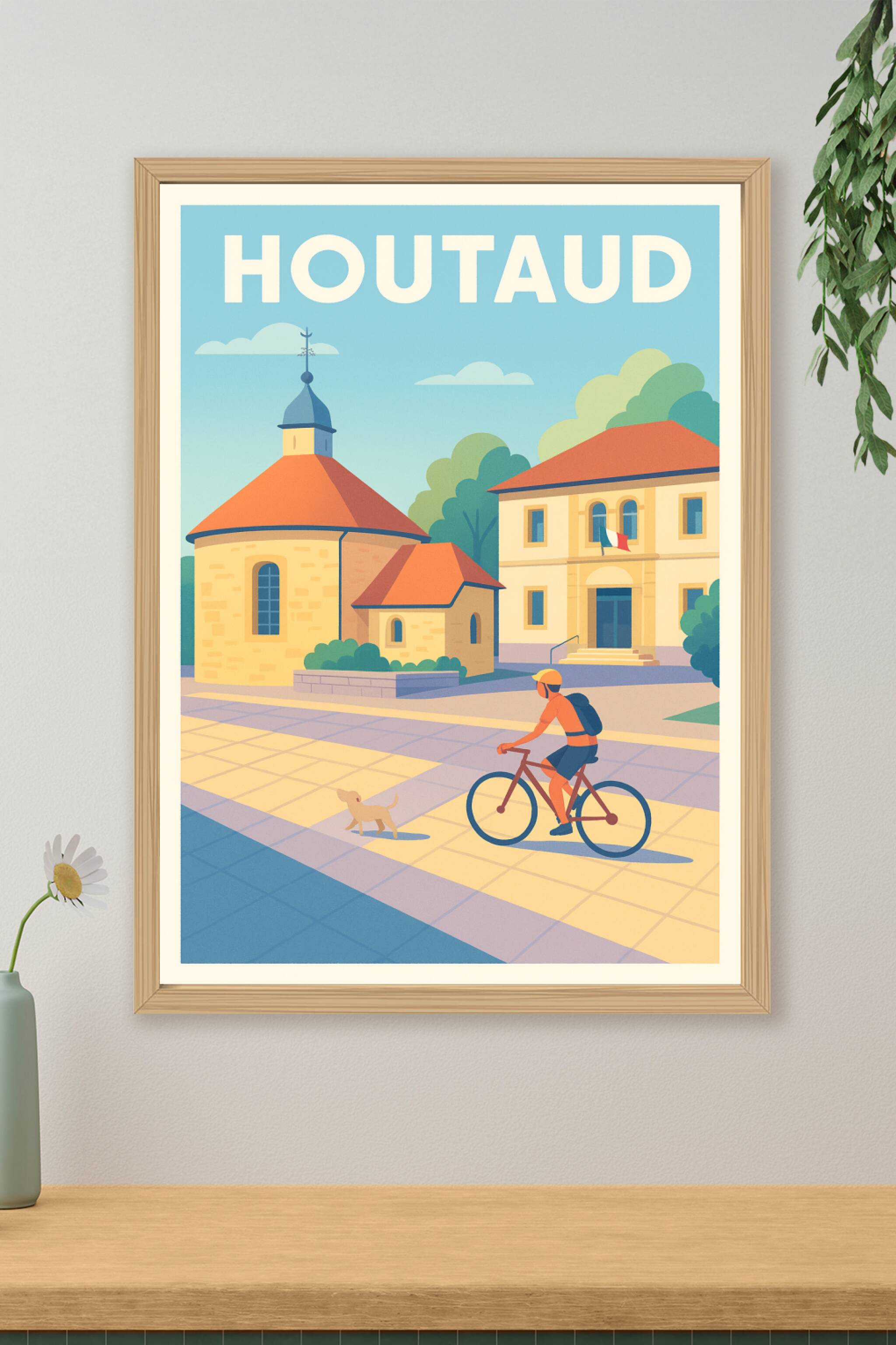 Affiche de Houtaud - Charme et douceur de vie à vélo