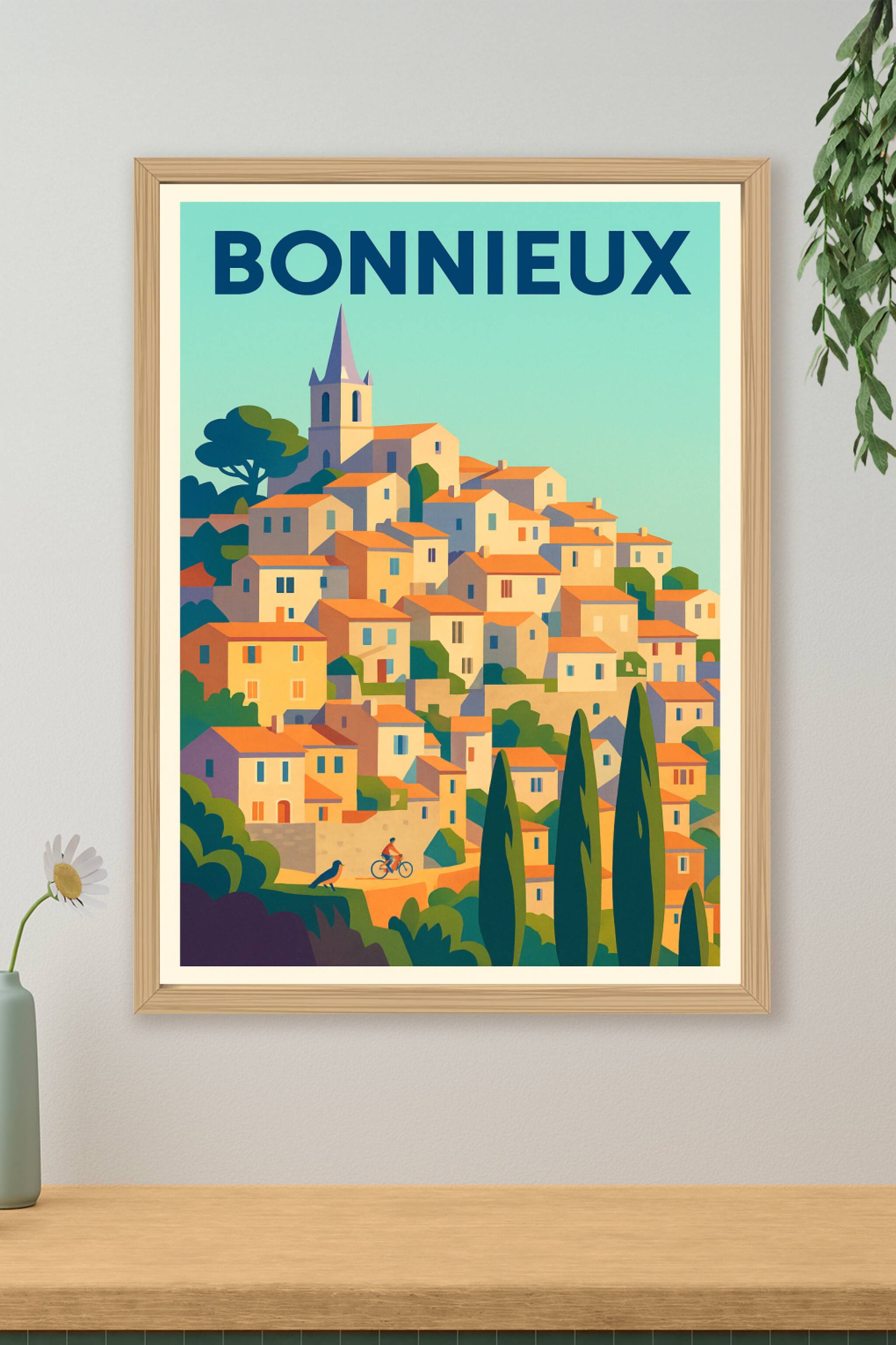 Affiche de Bonnieux - Charme pittoresque du village perché