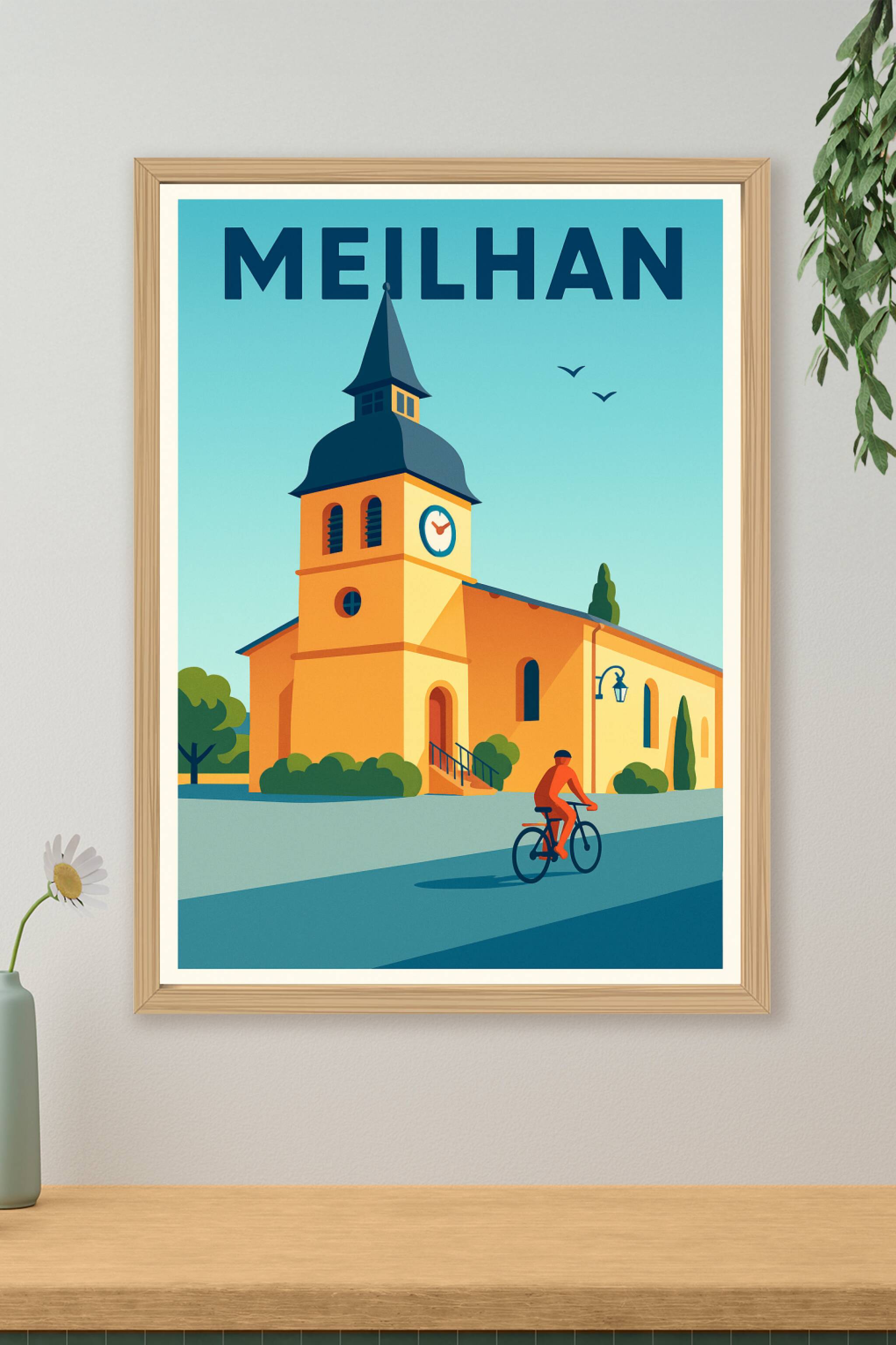 Affiche de Meilhan - Charme et douceur de la vie à vélo