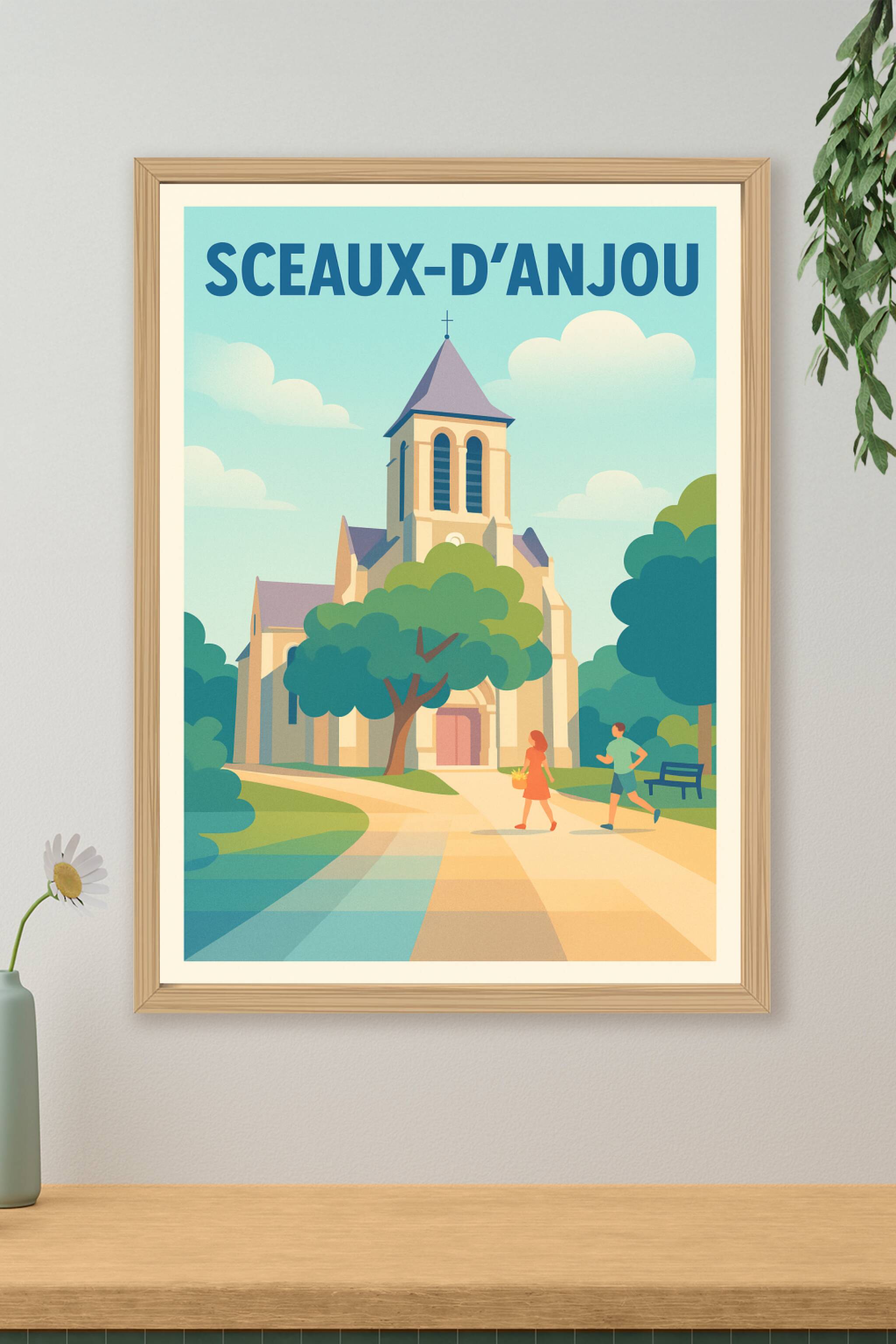 Affiche de Sceaux-d'Anjou - L'élégance paisible d'un village ensoleillé