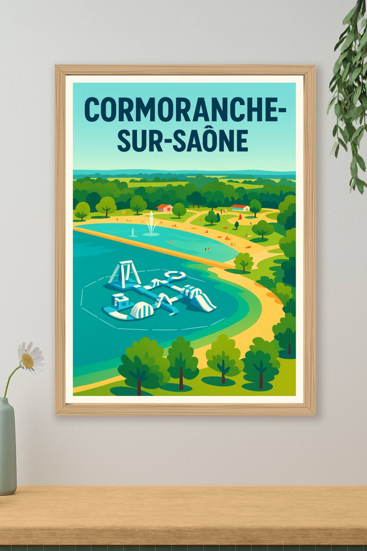 Affiche de Cormoranche-sur-Saône - Un havre de nature et de loisirs en bord de Saône