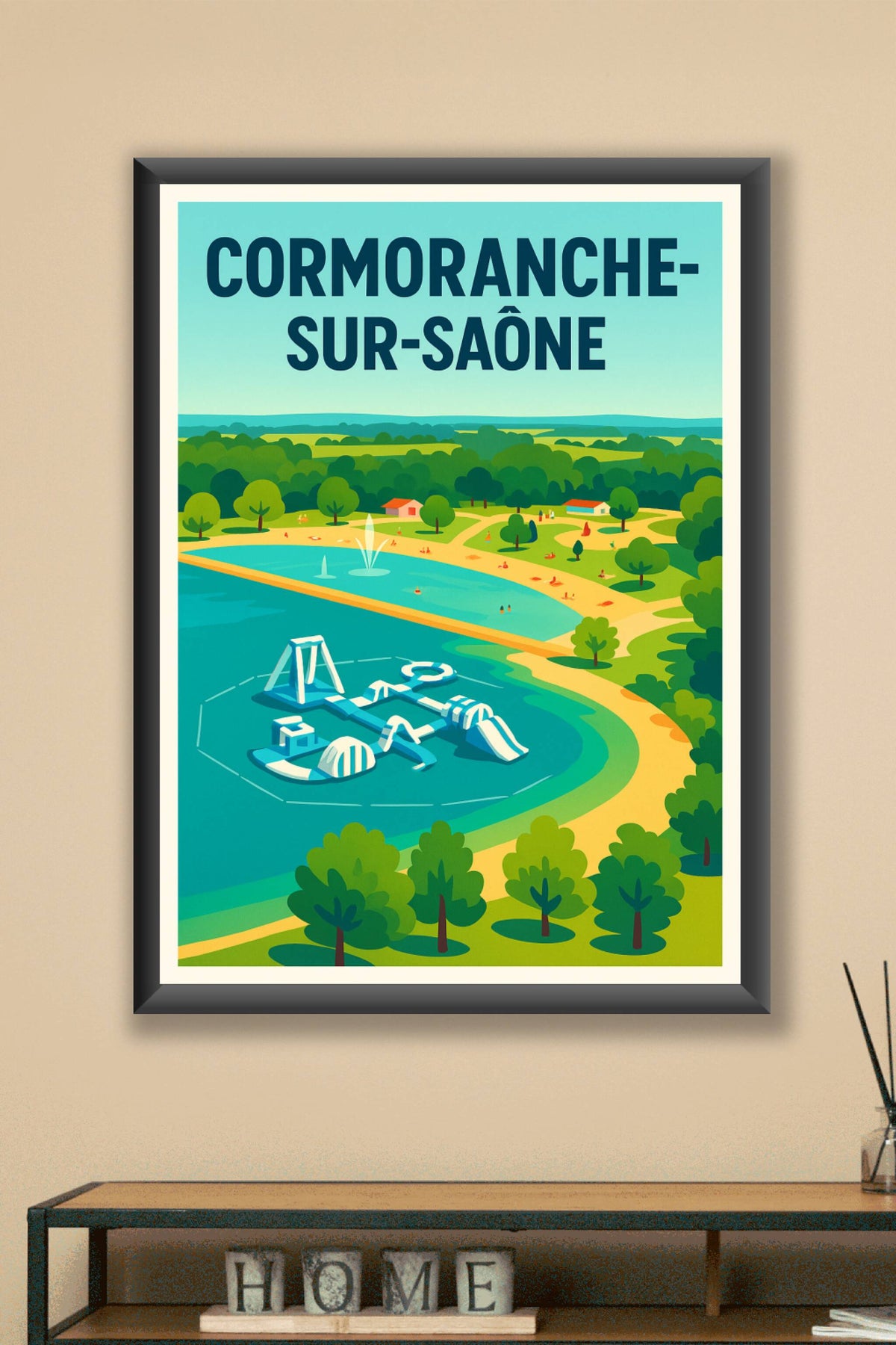 Affiche de Cormoranche-sur-Saône - Un havre de nature et de loisirs en bord de Saône
