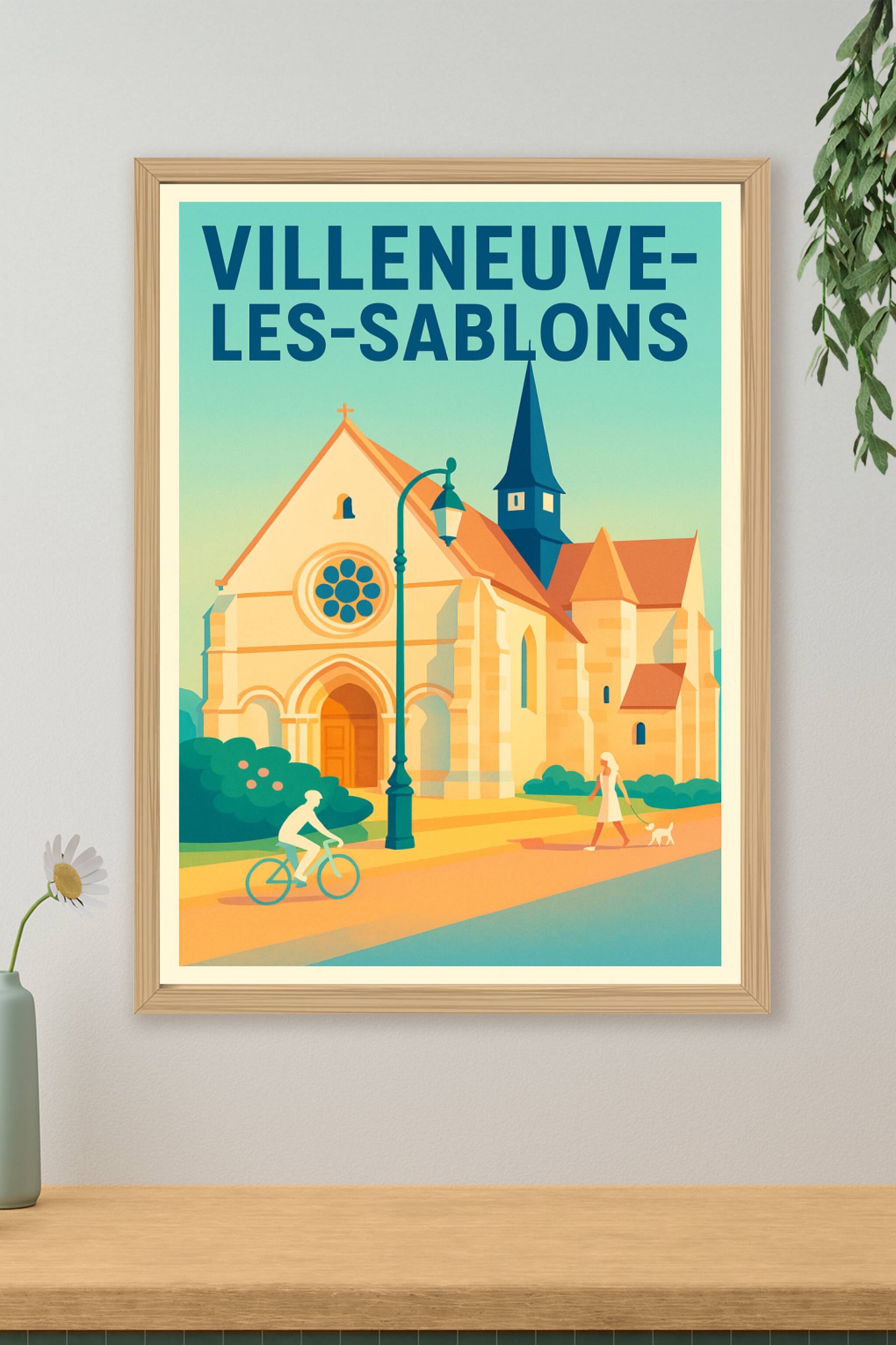 Affiche de Villeneuve-les-Sablons - Charme et sérénité à l'ombre de l'église