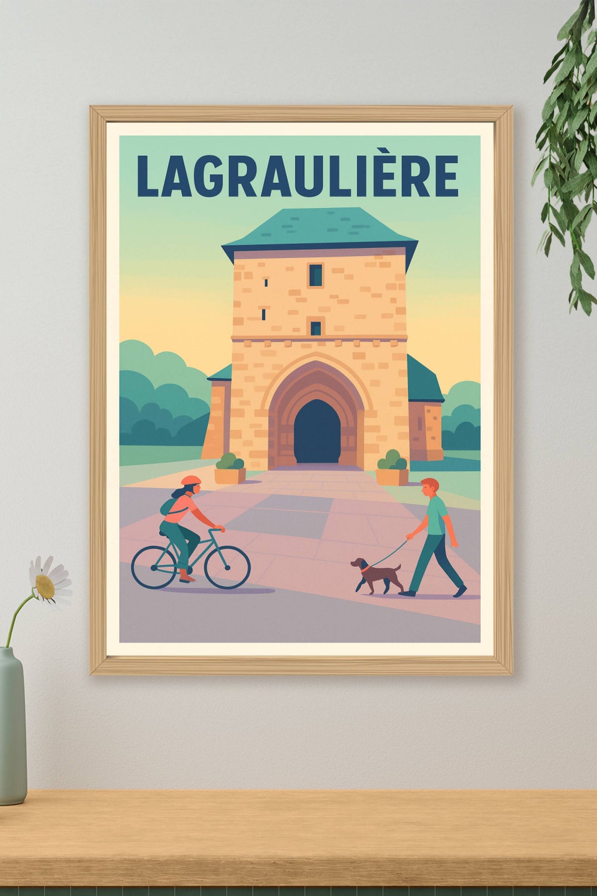 Affiche de Lagraulière - L'élégance médiévale au cœur de la nature