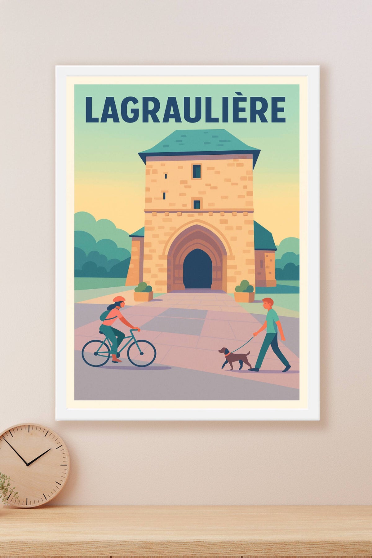 Affiche de Lagraulière - L'élégance médiévale au cœur de la nature