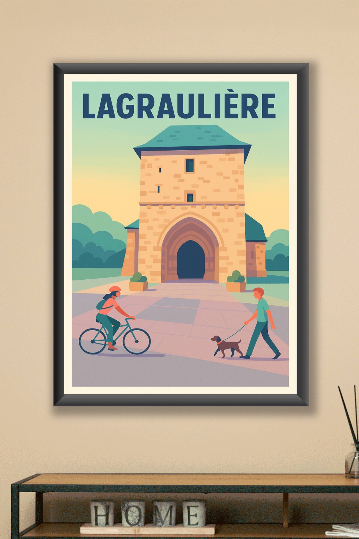 Affiche de Lagraulière - L'élégance médiévale au cœur de la nature