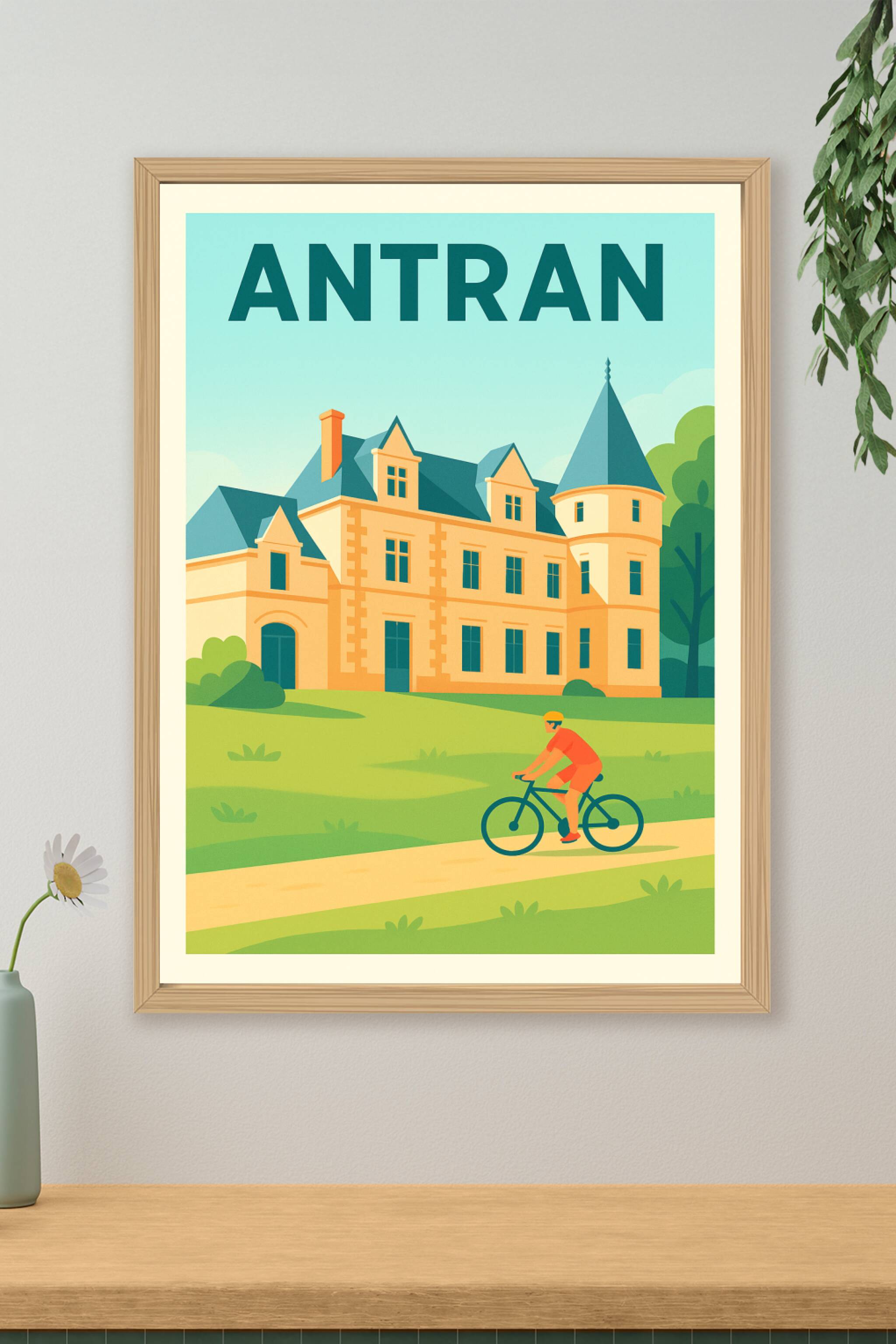 Affiche de Antran - L'élégance à vélo au cœur d'un château