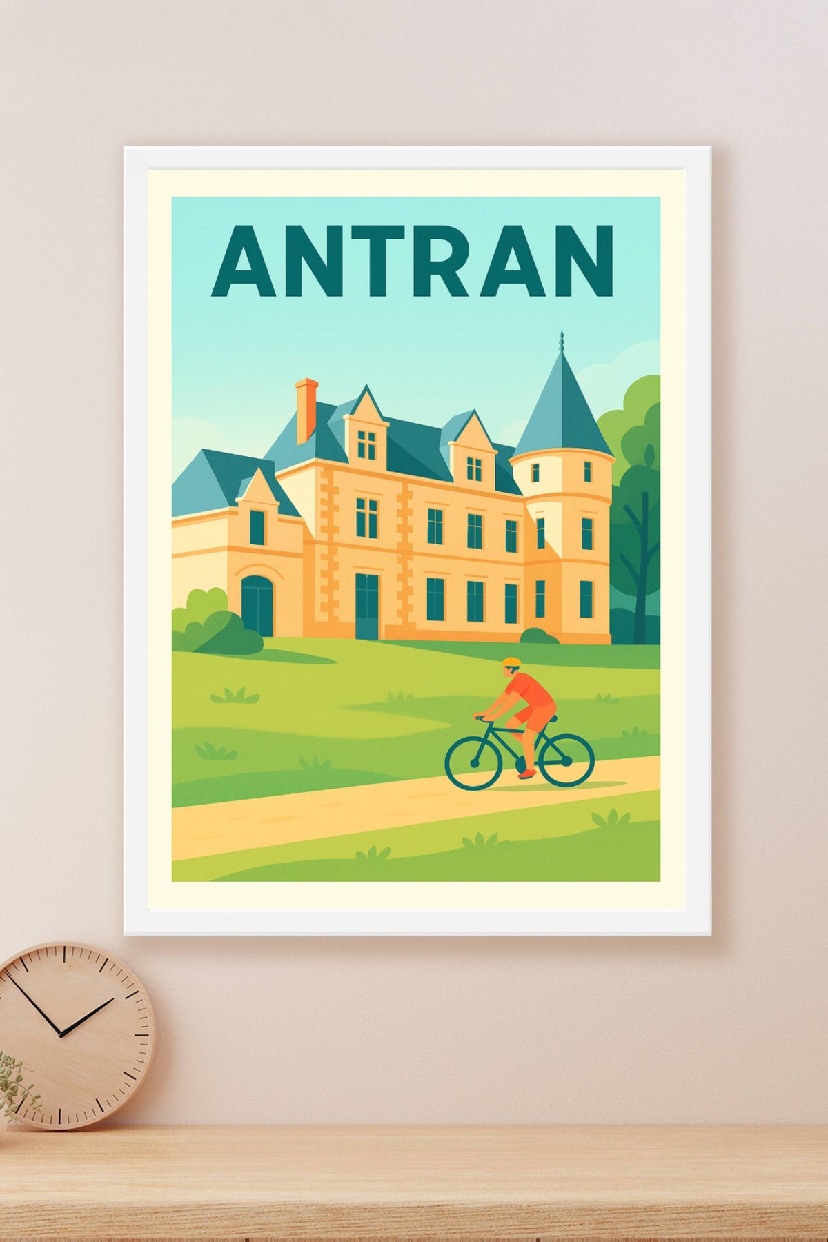 Affiche de Antran - L'élégance à vélo au cœur d'un château
