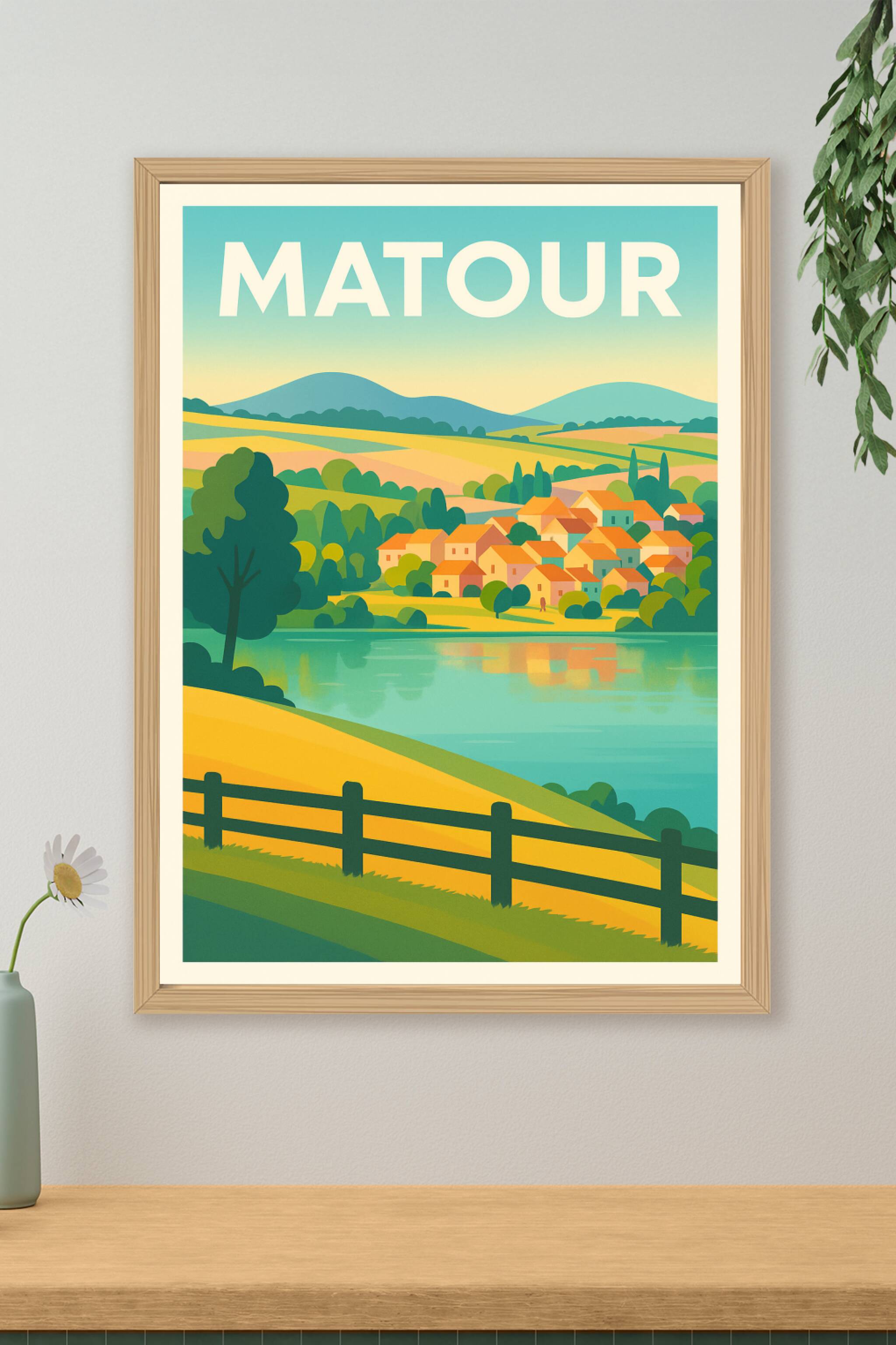 Affiche de Matour - Charme et sérénité de la campagne au bord de l'eau