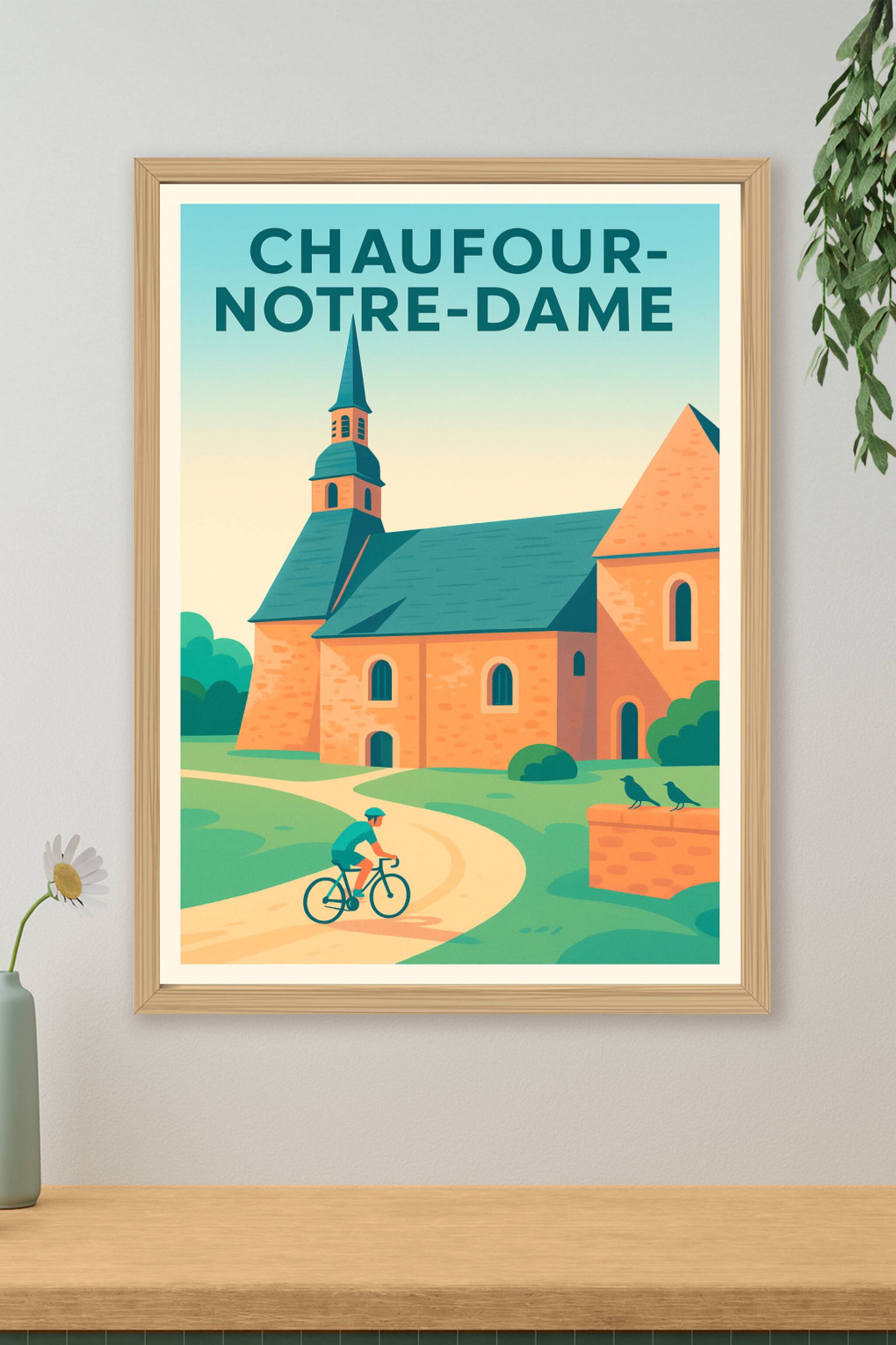Affiche de Chaufour-Notre-Dame - Charme bucolique et patrimoine à vélo