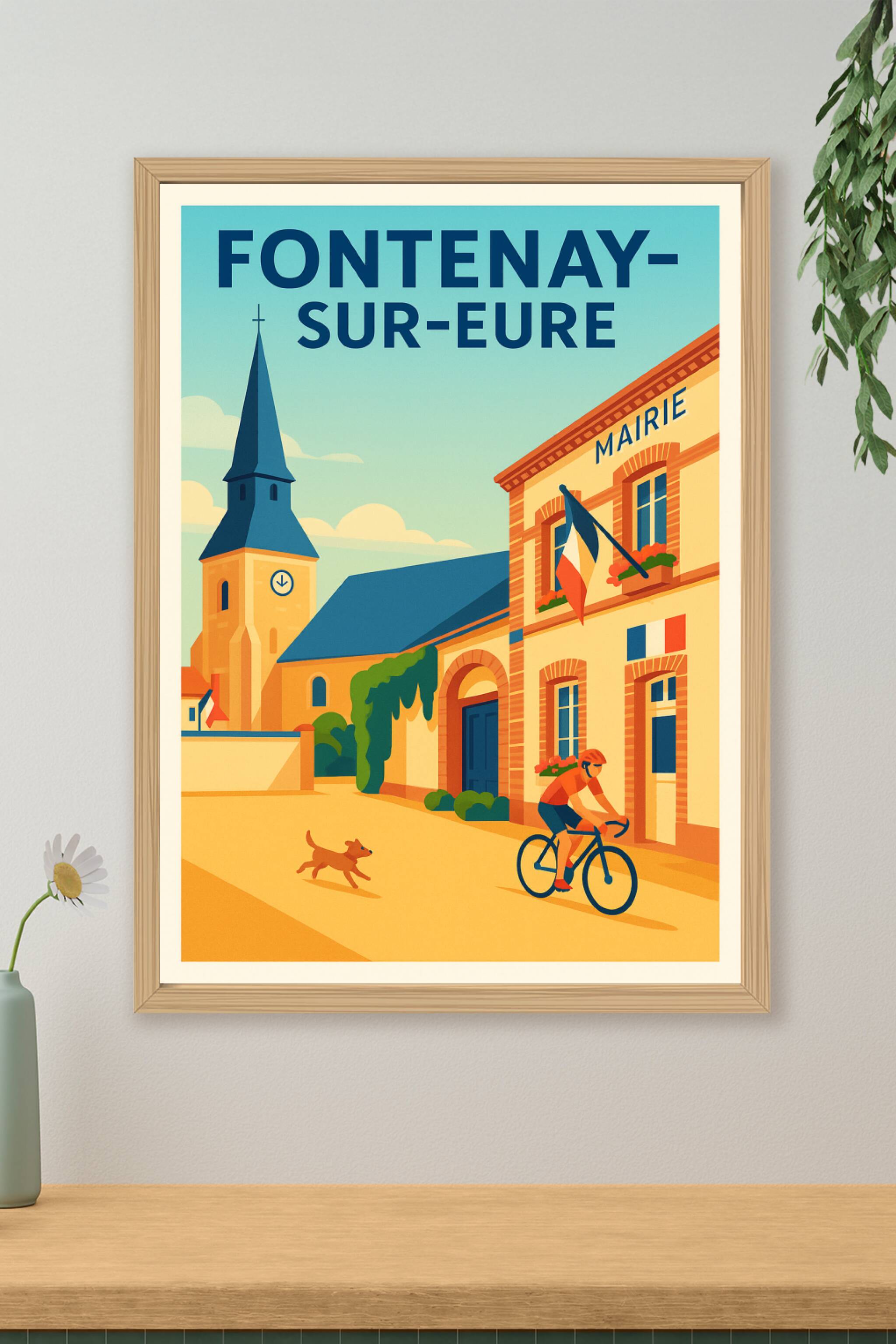 Affiche de Fontenay-sur-Eure - Charme paisible de village à vélo