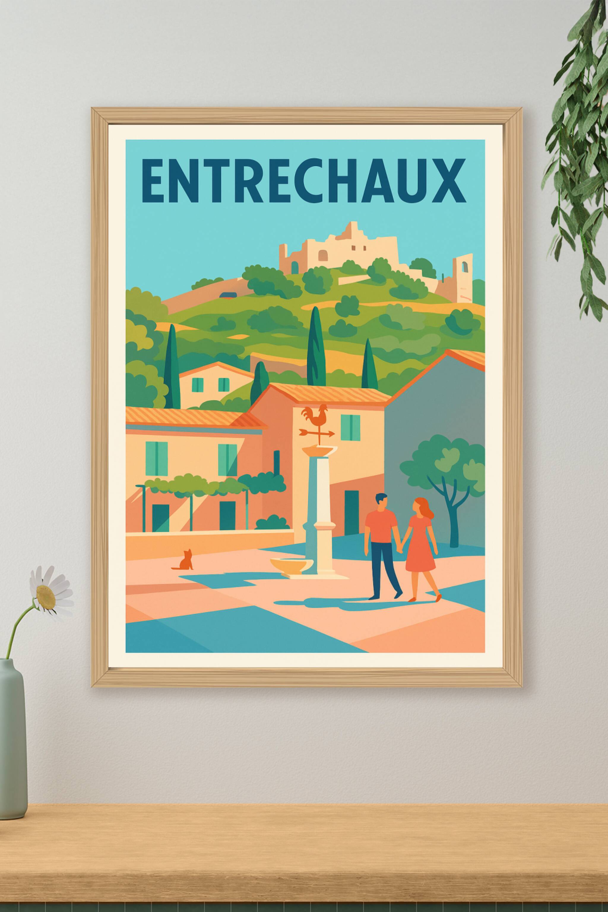 Affiche de Entrechaux - Charme provençal au cœur du Vaucluse
