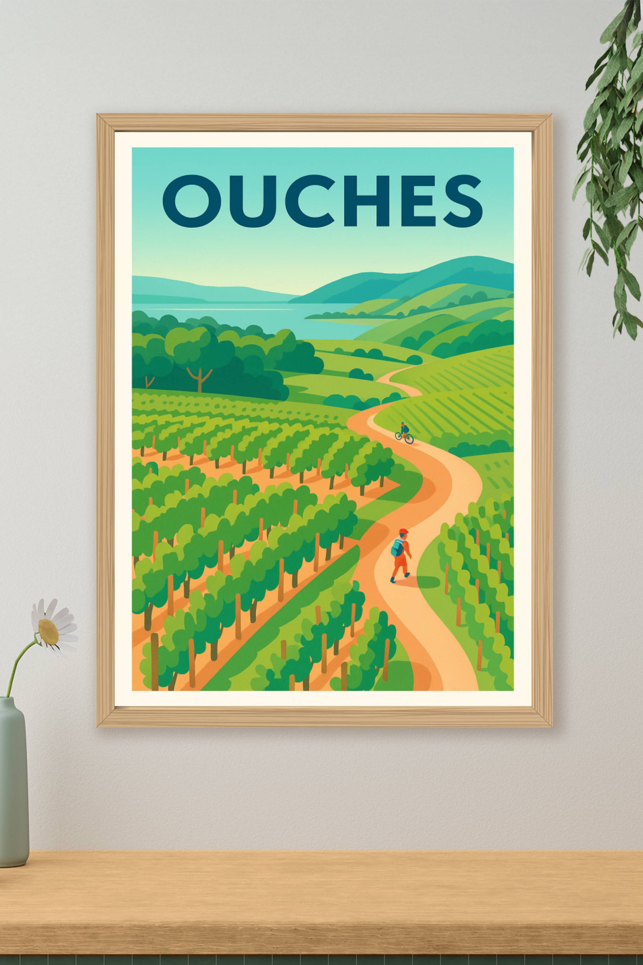 Affiche de Ouches - Évasion nature entre vignobles et collines