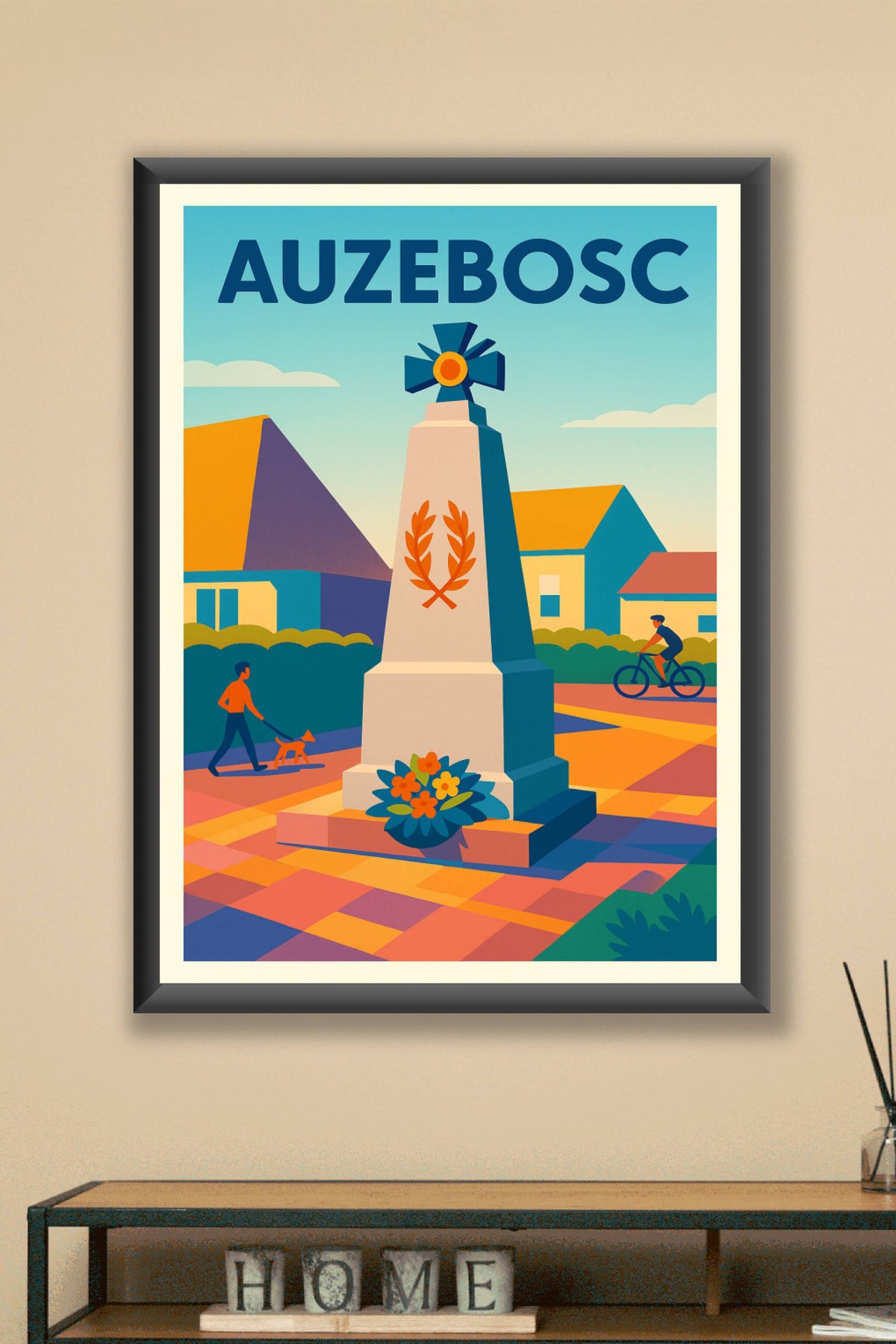 Affiche de Auzebosc - Charme paisible et couleurs vibrantes