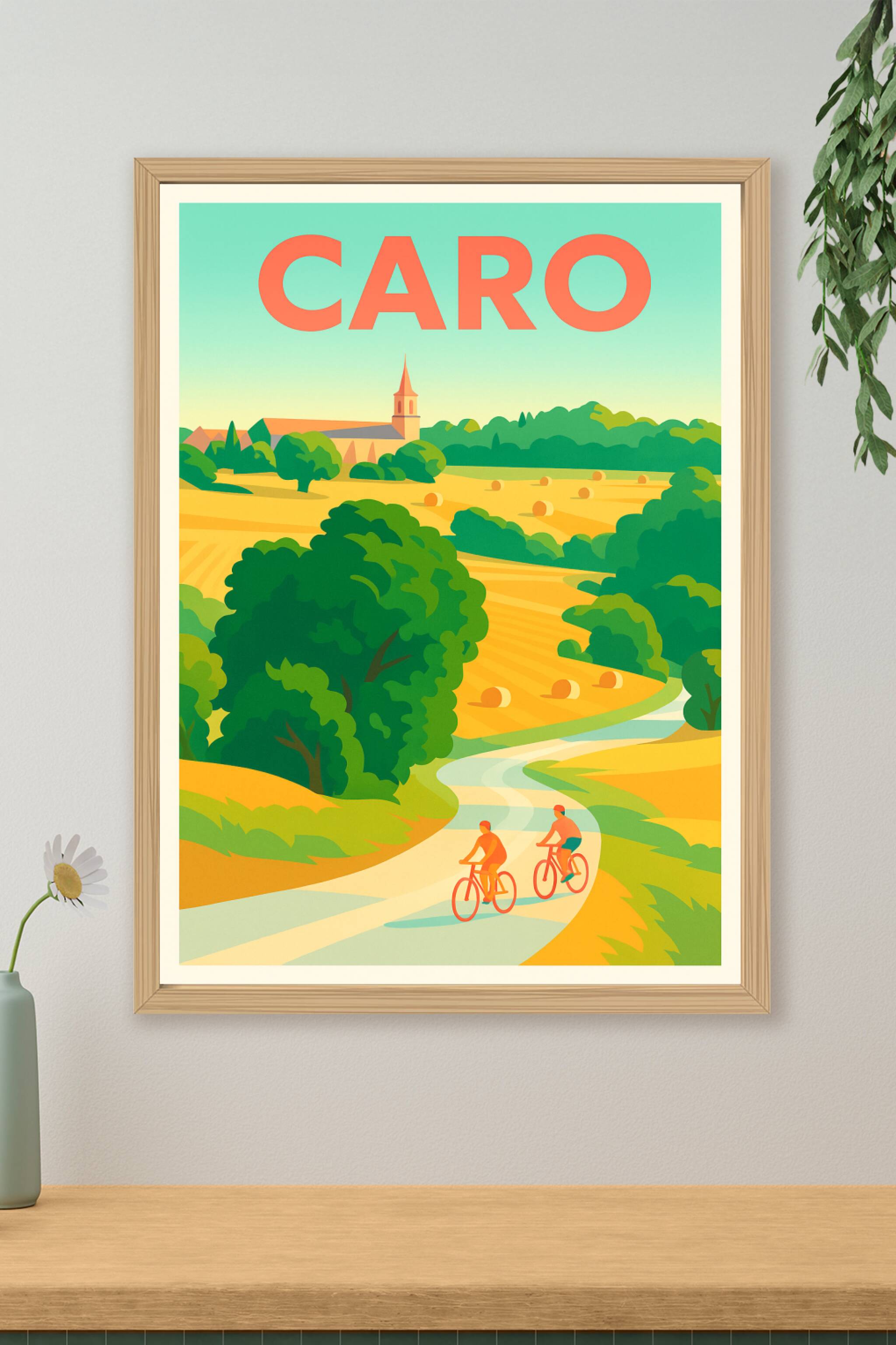 Affiche de Caro - Escapade champêtre à vélo