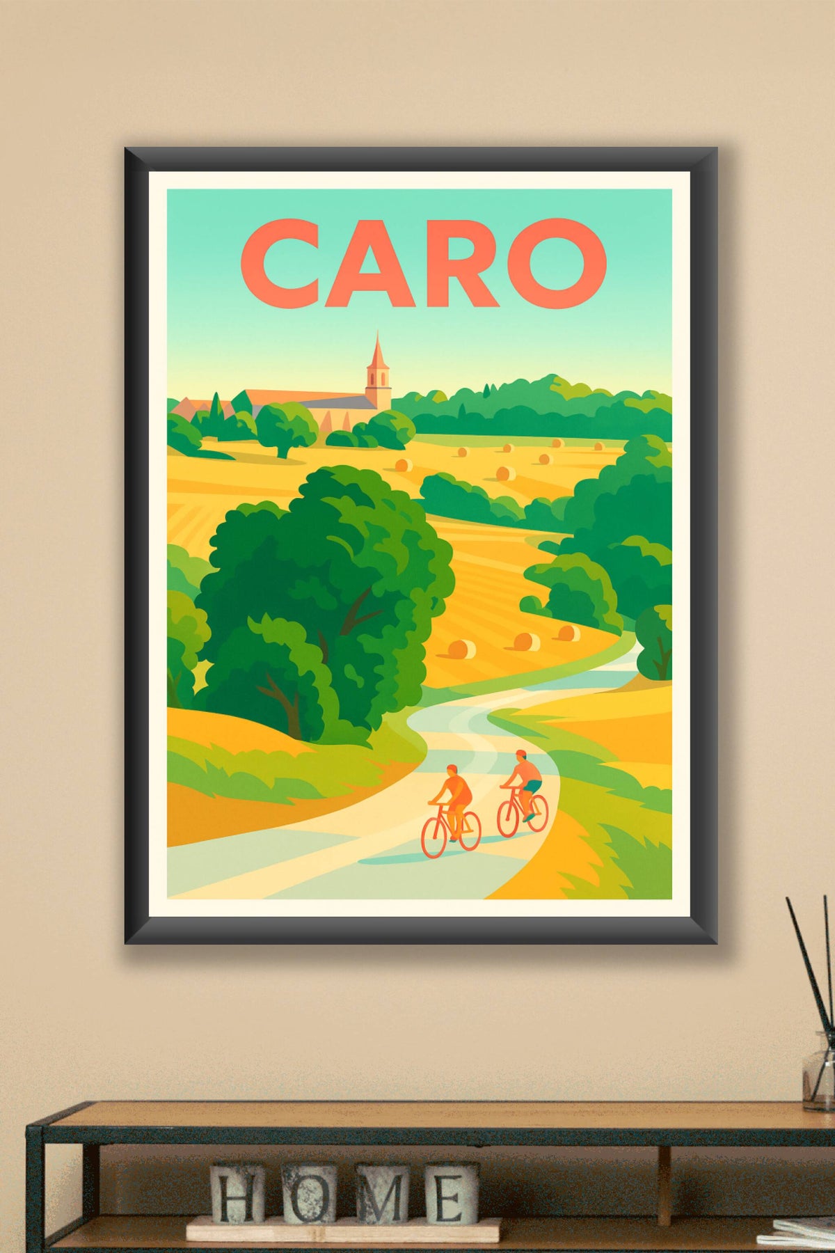 Affiche de Caro - Escapade champêtre à vélo