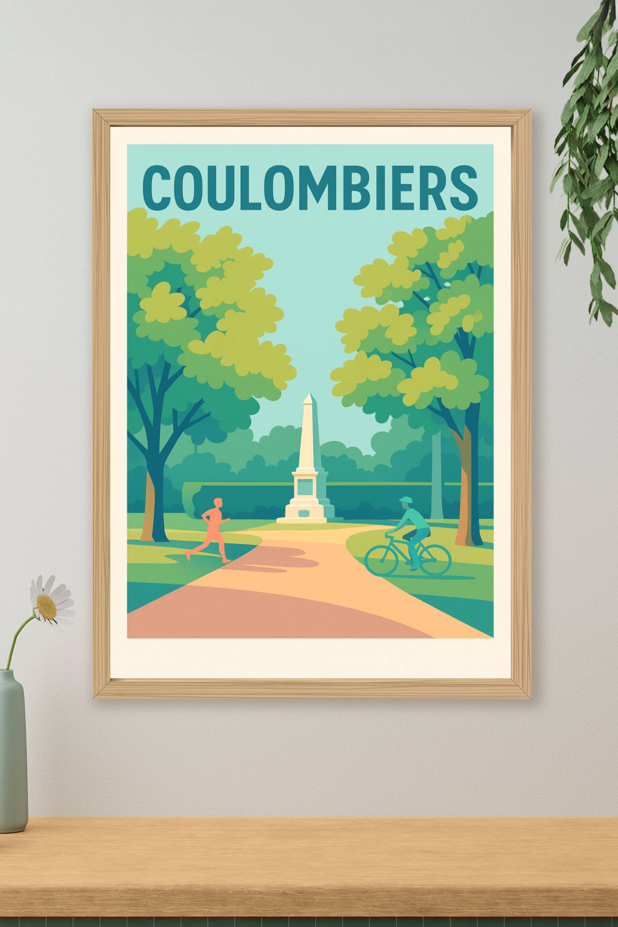 Affiche de Coulombiers - L'essence paisible d'un parc verdoyant