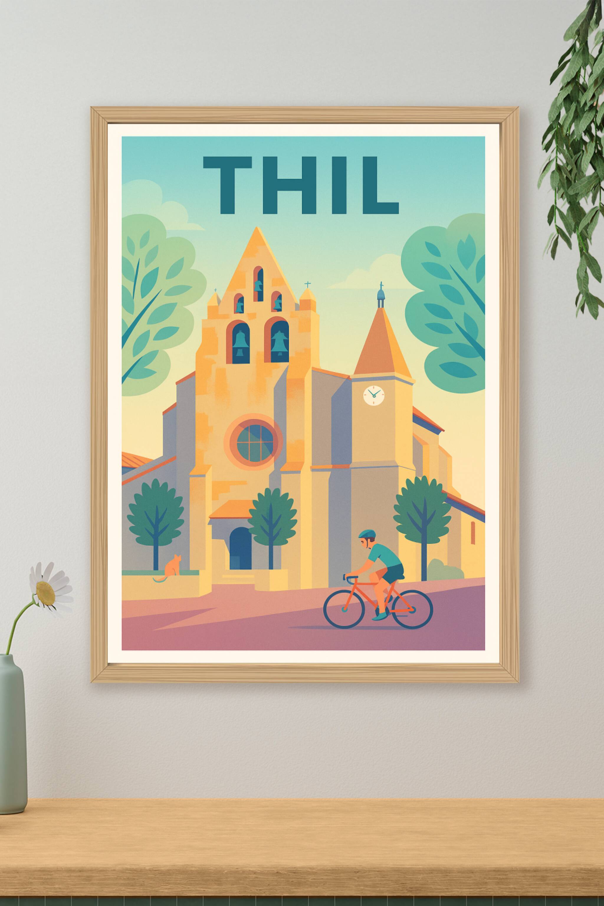 Affiche de Thil - Le charme tranquille du village à vélo
