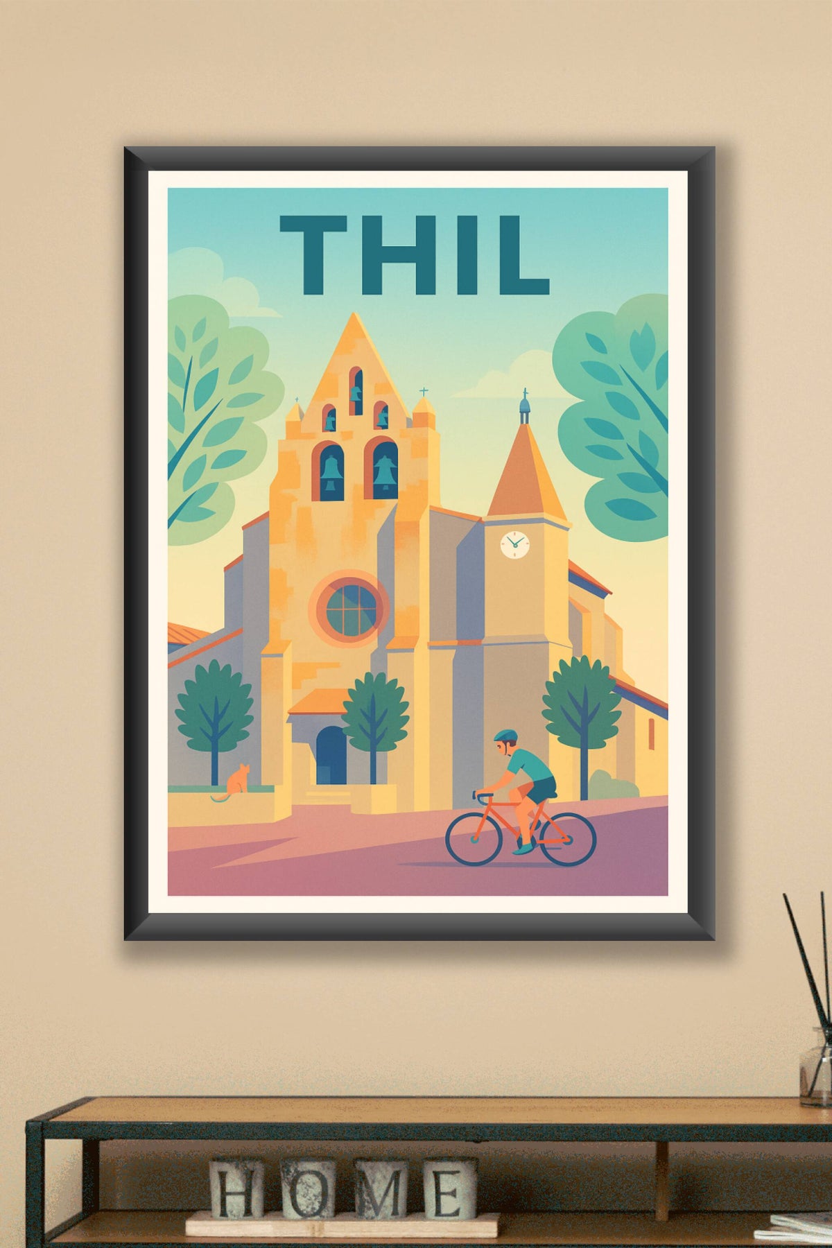Affiche de Thil - Le charme tranquille du village à vélo