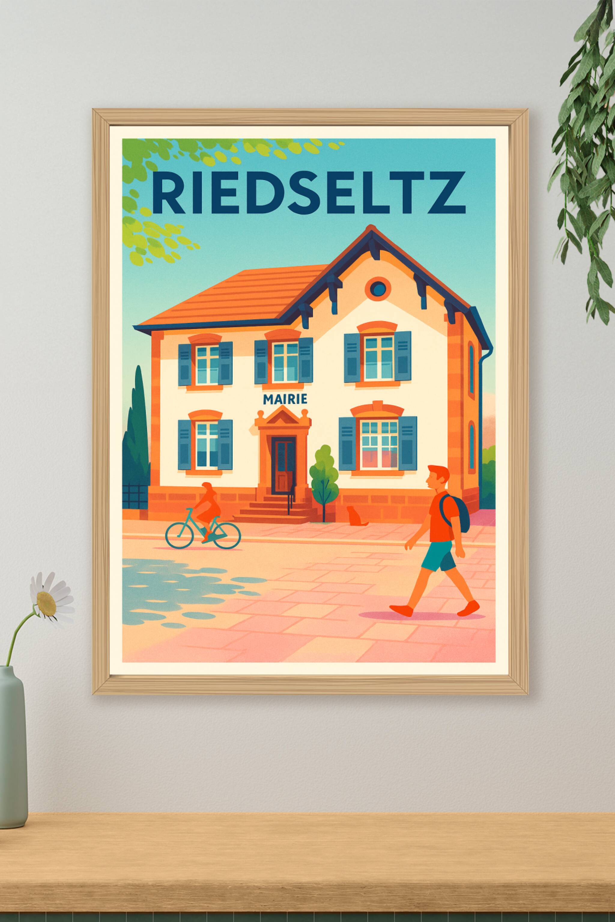 Affiche de Riedseltz - Charme tranquille de la mairie alsacienne