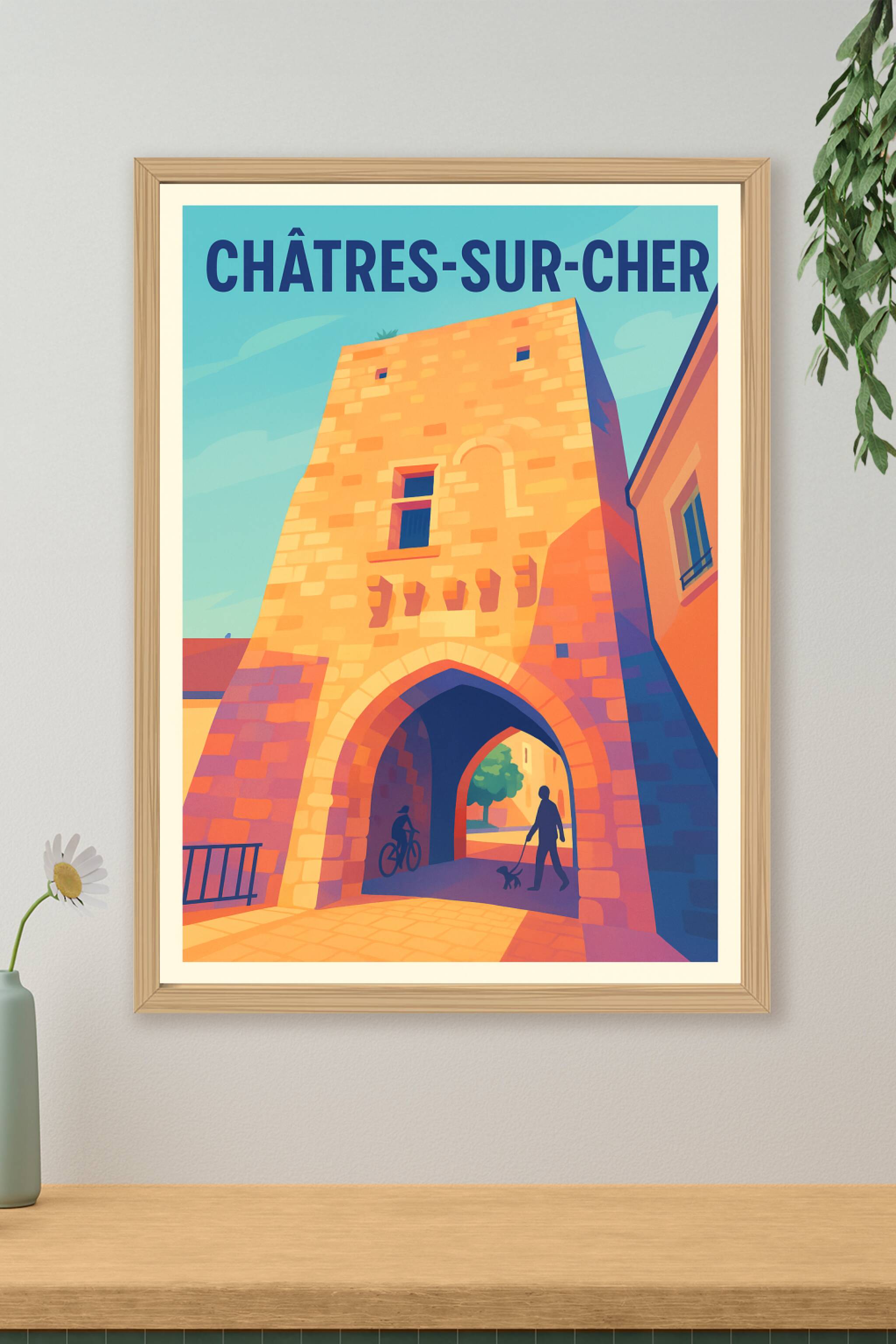 Affiche de Châtres-sur-Cher - Porte Historique au Cœur de la Ville