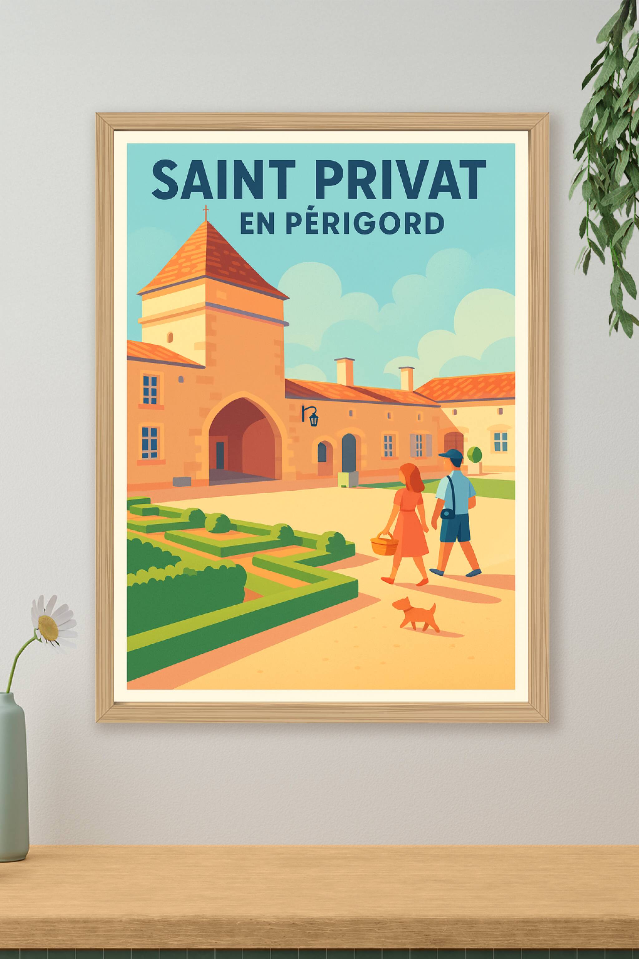 Affiche de Saint Privat en Périgord - Une escapade paisible au cœur du Périgord