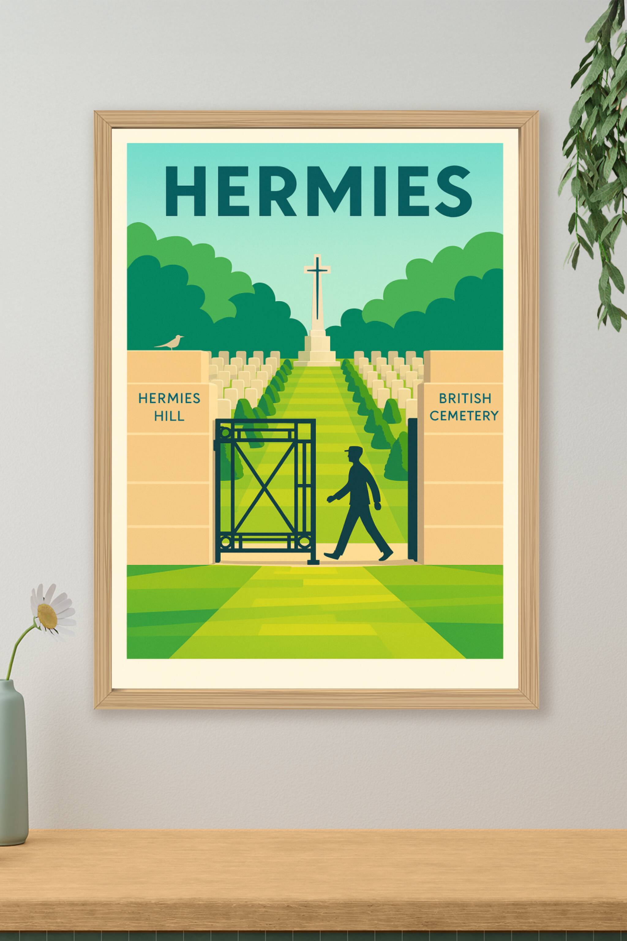 Affiche de Hermies - L'entrée paisible du British Cemetery d'Hermies Hill