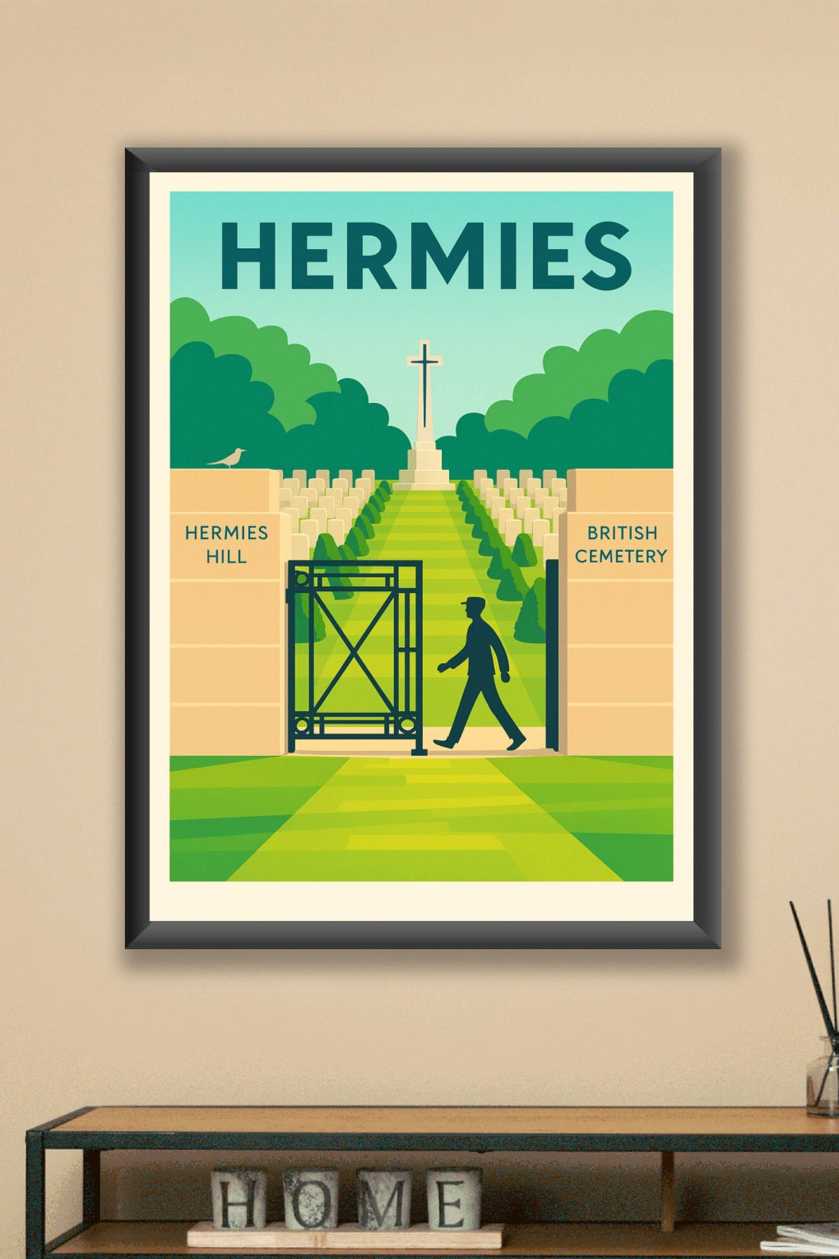 Affiche de Hermies - L'entrée paisible du British Cemetery d'Hermies Hill