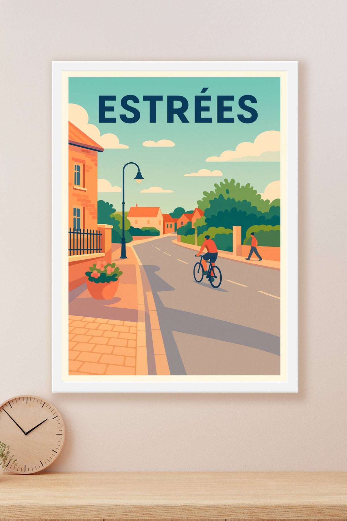 Affiche de Estrées - Douceur de vie à vélo dans un village paisible