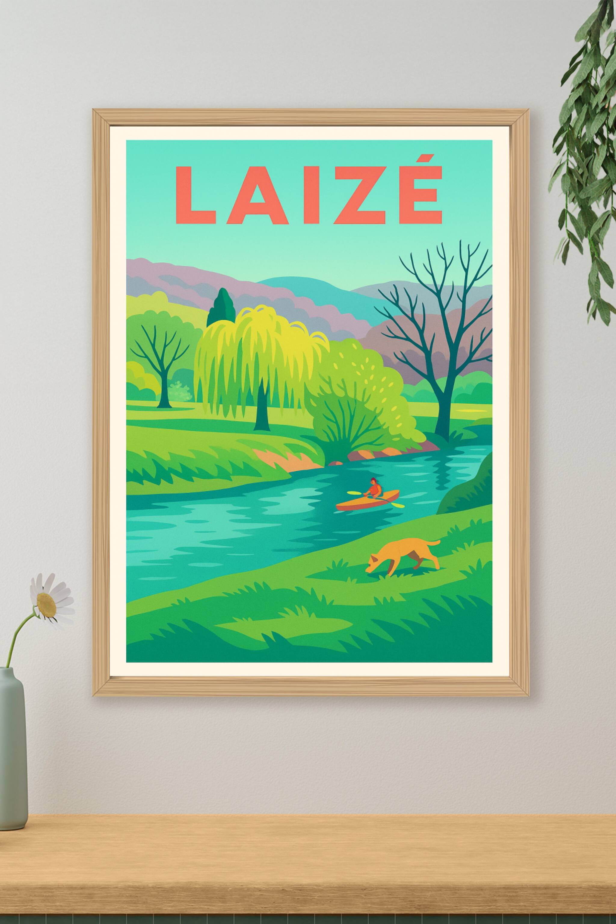 Affiche de Laizé - Harmonie naturelle au fil de l'eau
