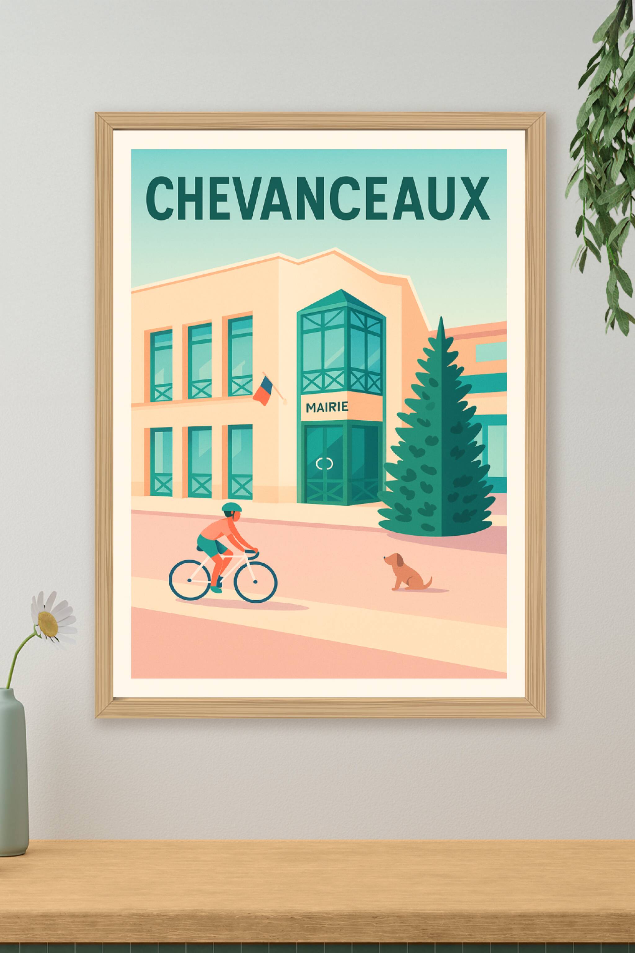 Affiche de Chevanceaux - L'élégance tranquille de la mairie