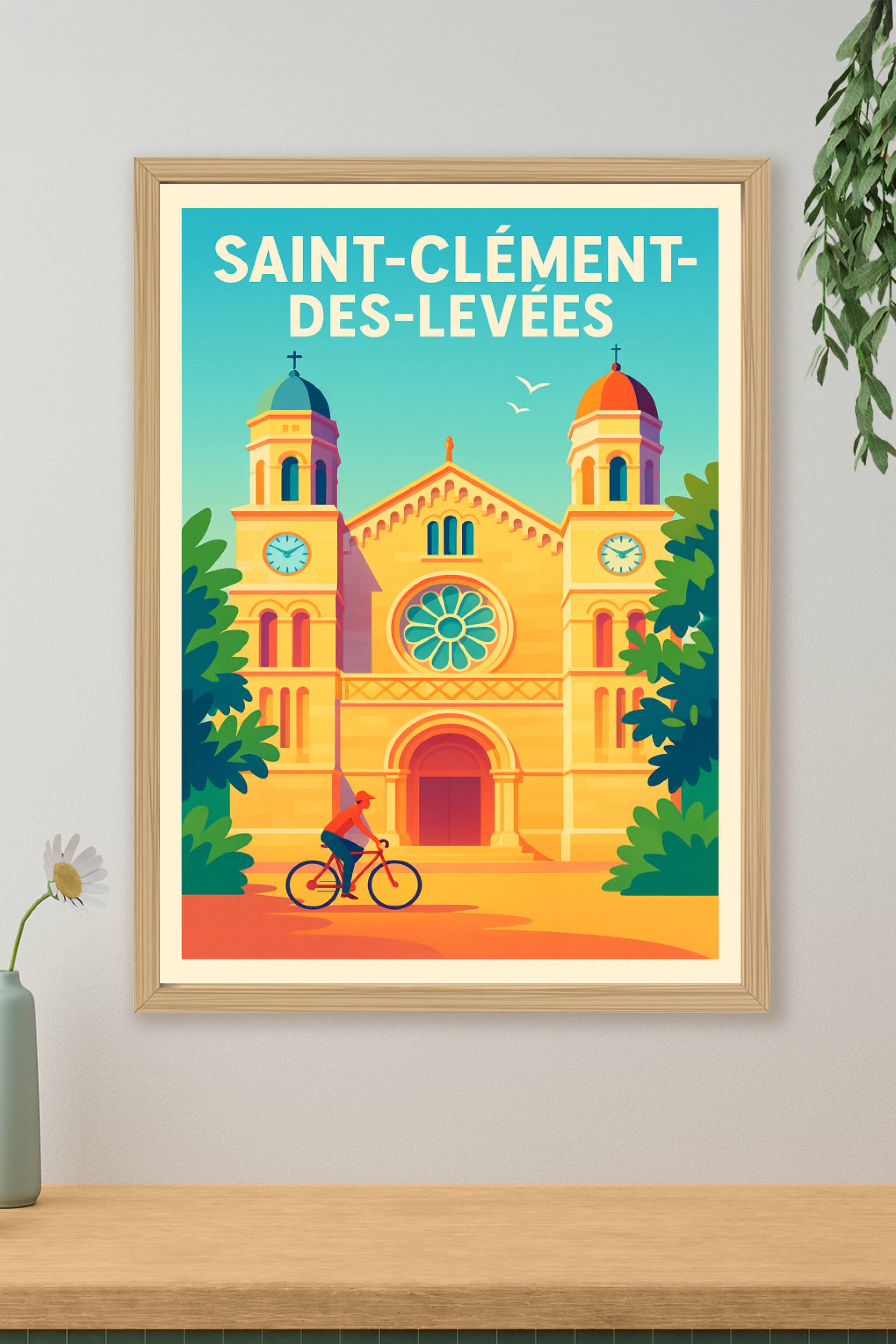 Affiche de Saint-Clément-des-Levées - L'élégance intemporelle de son église