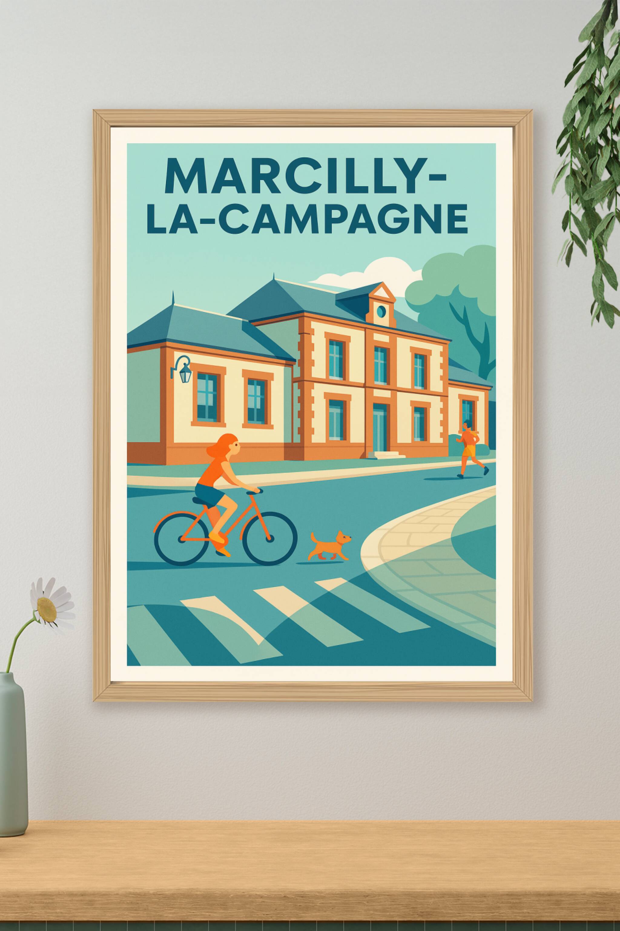 Affiche de Marcilly-la-Campagne - Charme et douceur de vie à vélo