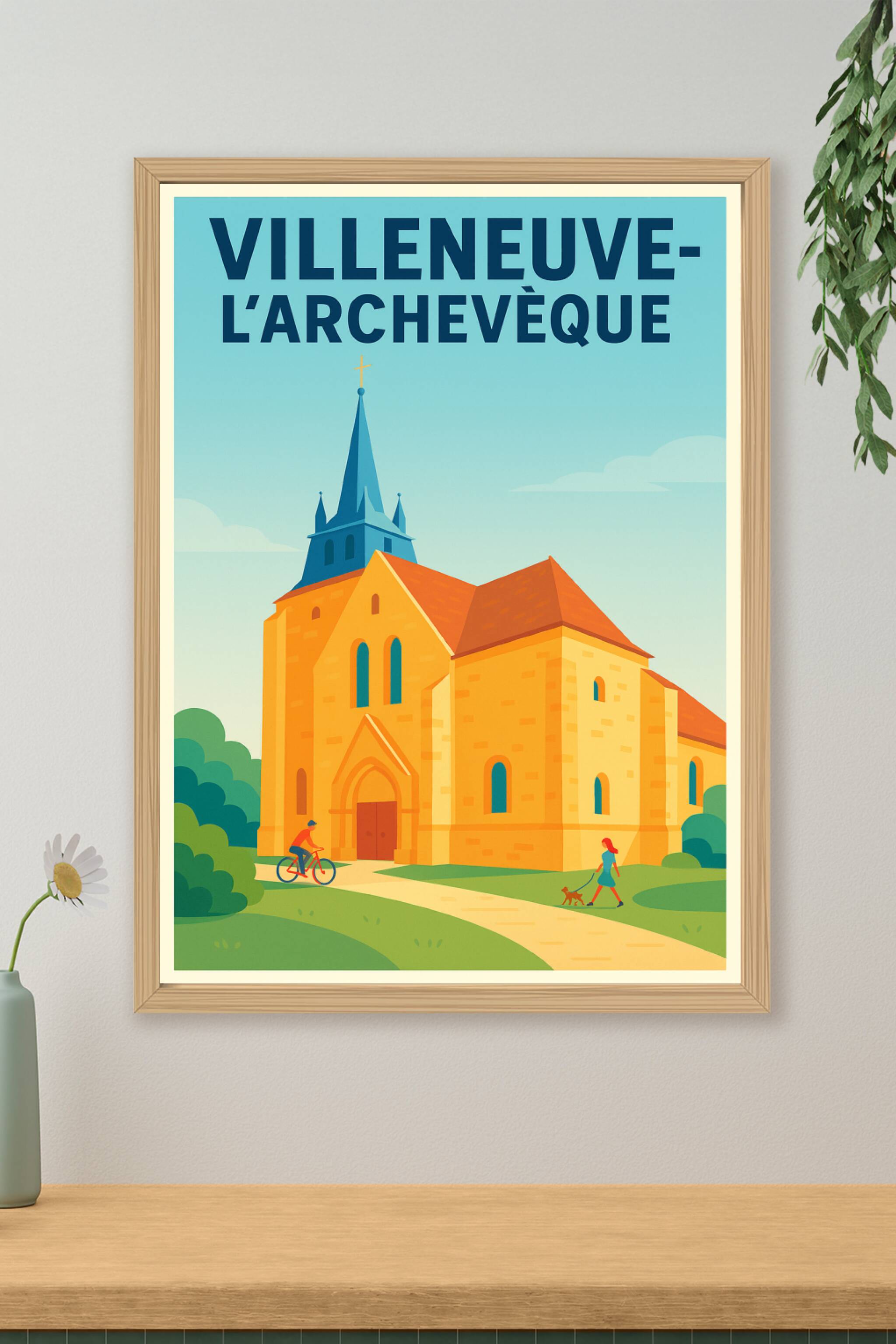 Affiche de Villeneuve-l'Archevêque - Charme et sérénité en Bourgogne