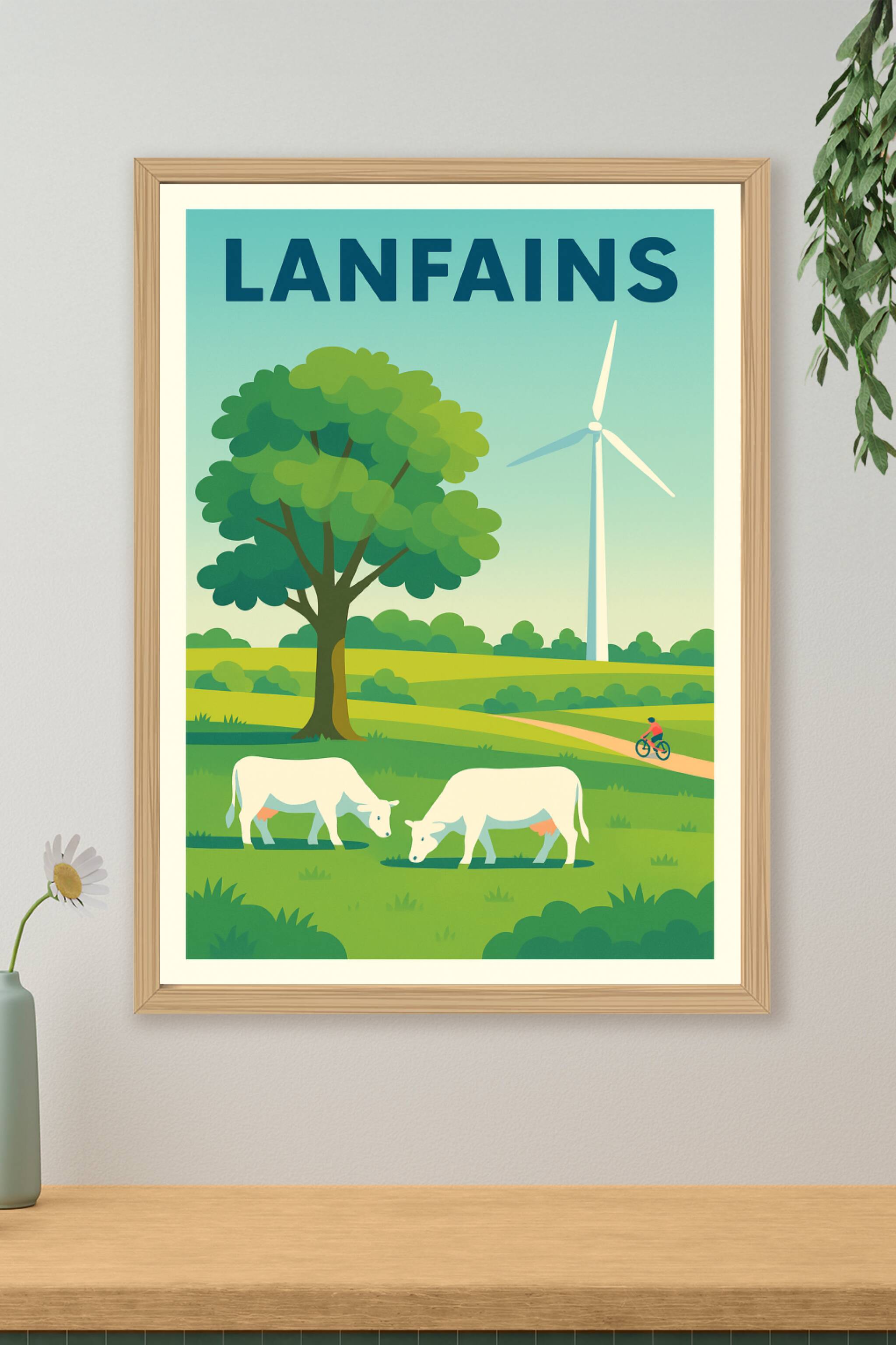 Affiche de Lanfains - La campagne paisible entre nature et modernité