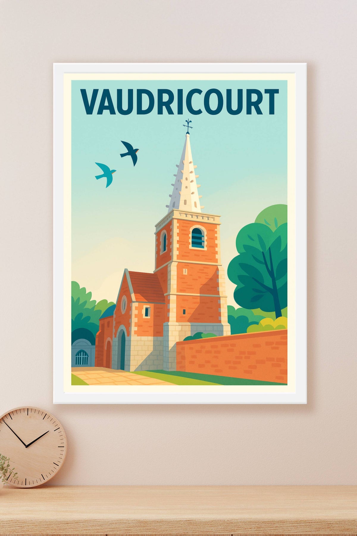 Affiche de Vaudricourt - L'élégance intemporelle de son clocher