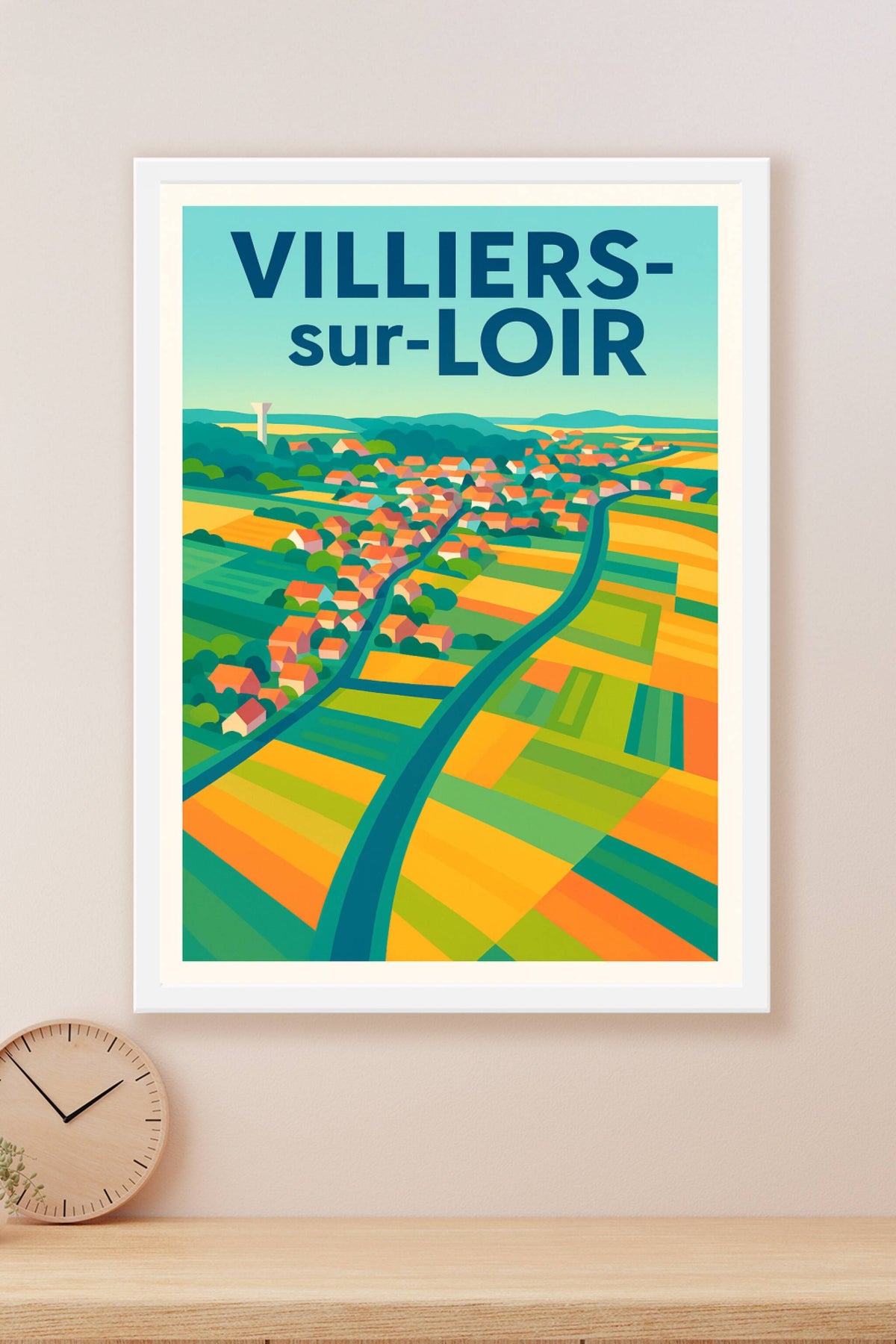 Affiche de Villiers-sur-Loir - Vue colorée du terroir ligérien