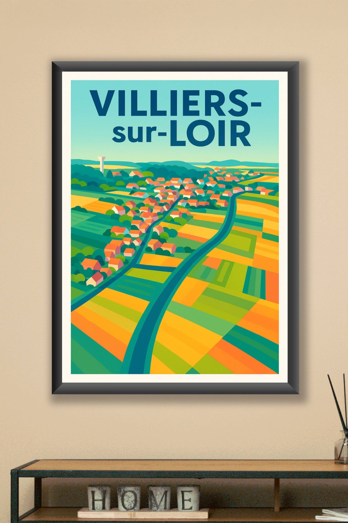 Affiche de Villiers-sur-Loir - Vue colorée du terroir ligérien